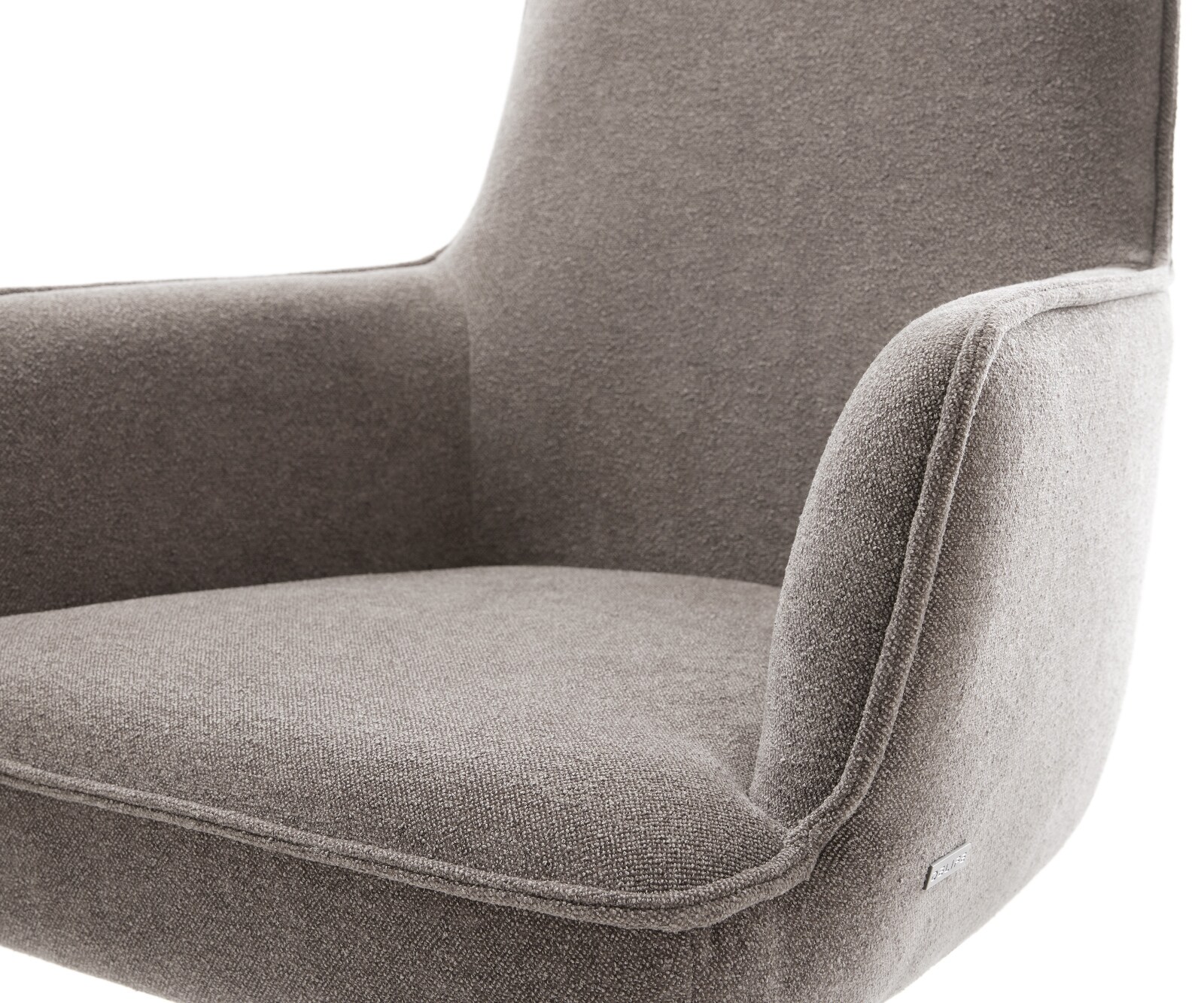Drehstuhl Heira-Flex mit Armlehnen Strukturstoff Soft Taupe Kreuzgestell breit Graphit 360° drehbar Wippfunktion Taschenfederkern 3