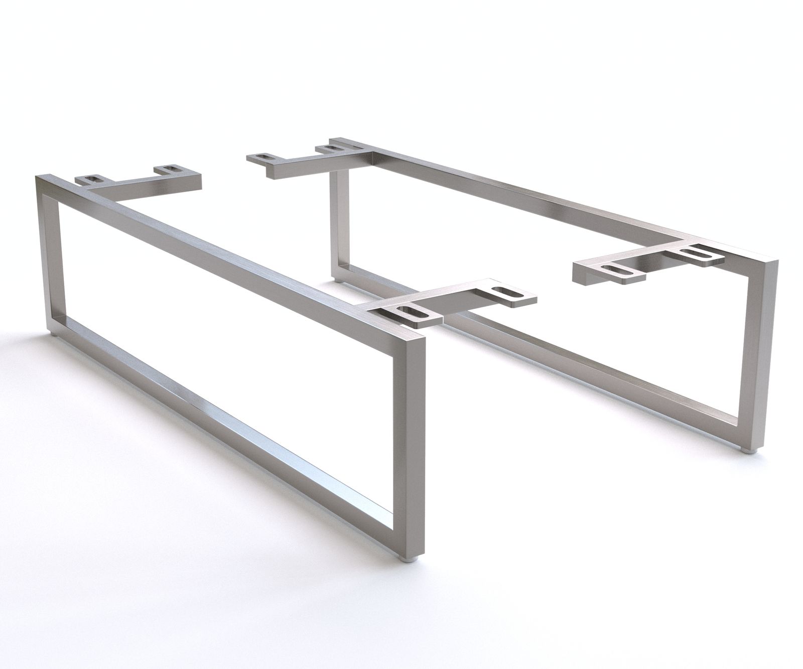 Fuß Kufe schmal 20 cm Edelstahl gebürstet für Kastenmöbel der Tiefe 60 cm (2er Set)