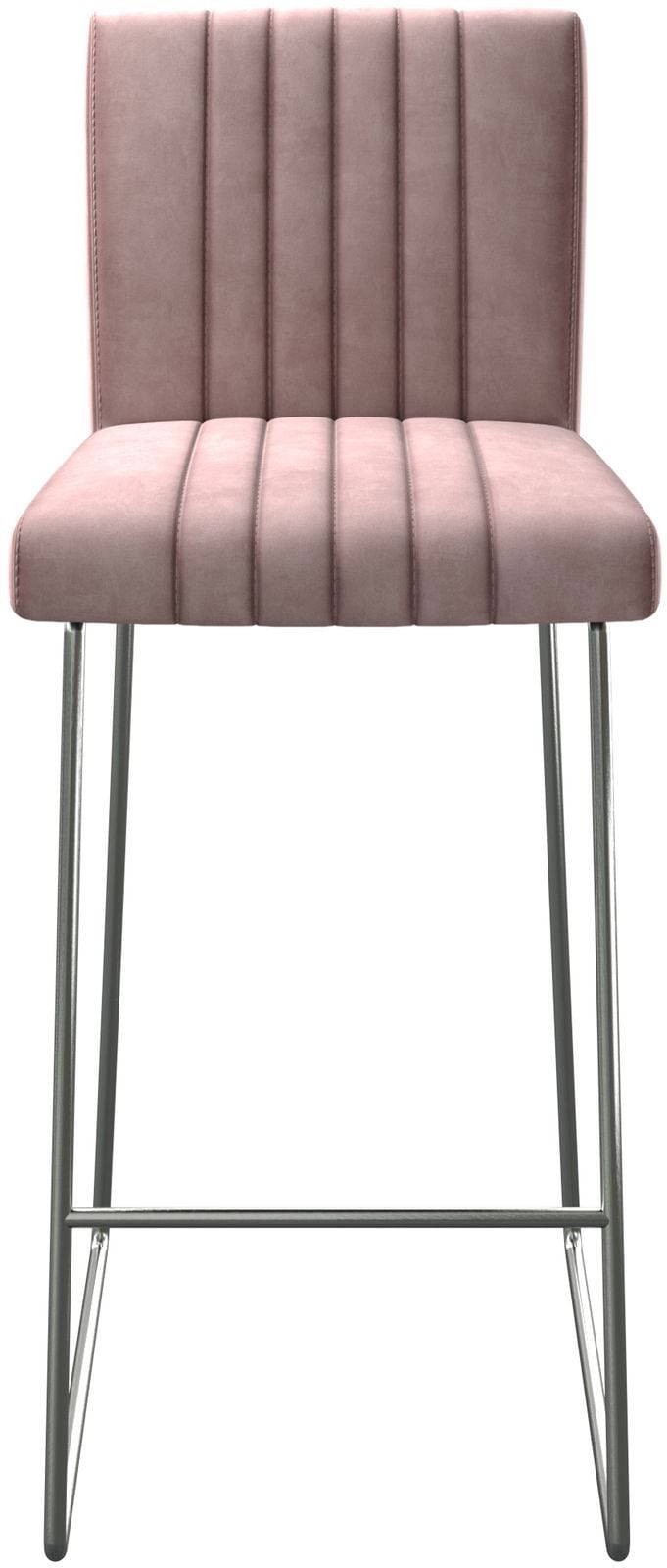 Barstuhl Luiga-Flex Samt Rosé Kufengestell Edelstahl 4