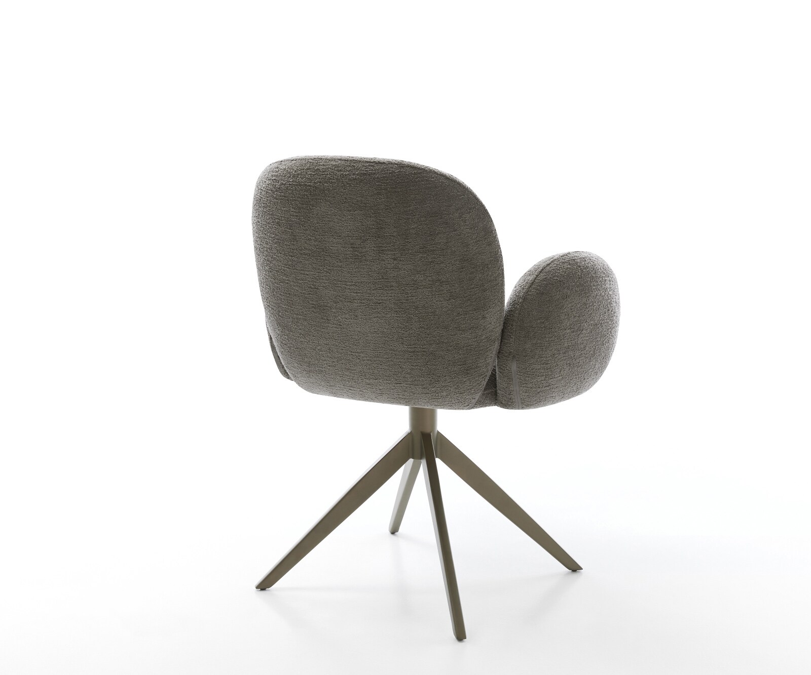 Drehstuhl Nube-Flex mit Armlehnen Bouclé Soft Schlamm Kreuzgestell breit Effektfinish Titan 360° drehbar Wippfunktion Taschenfederkern 4