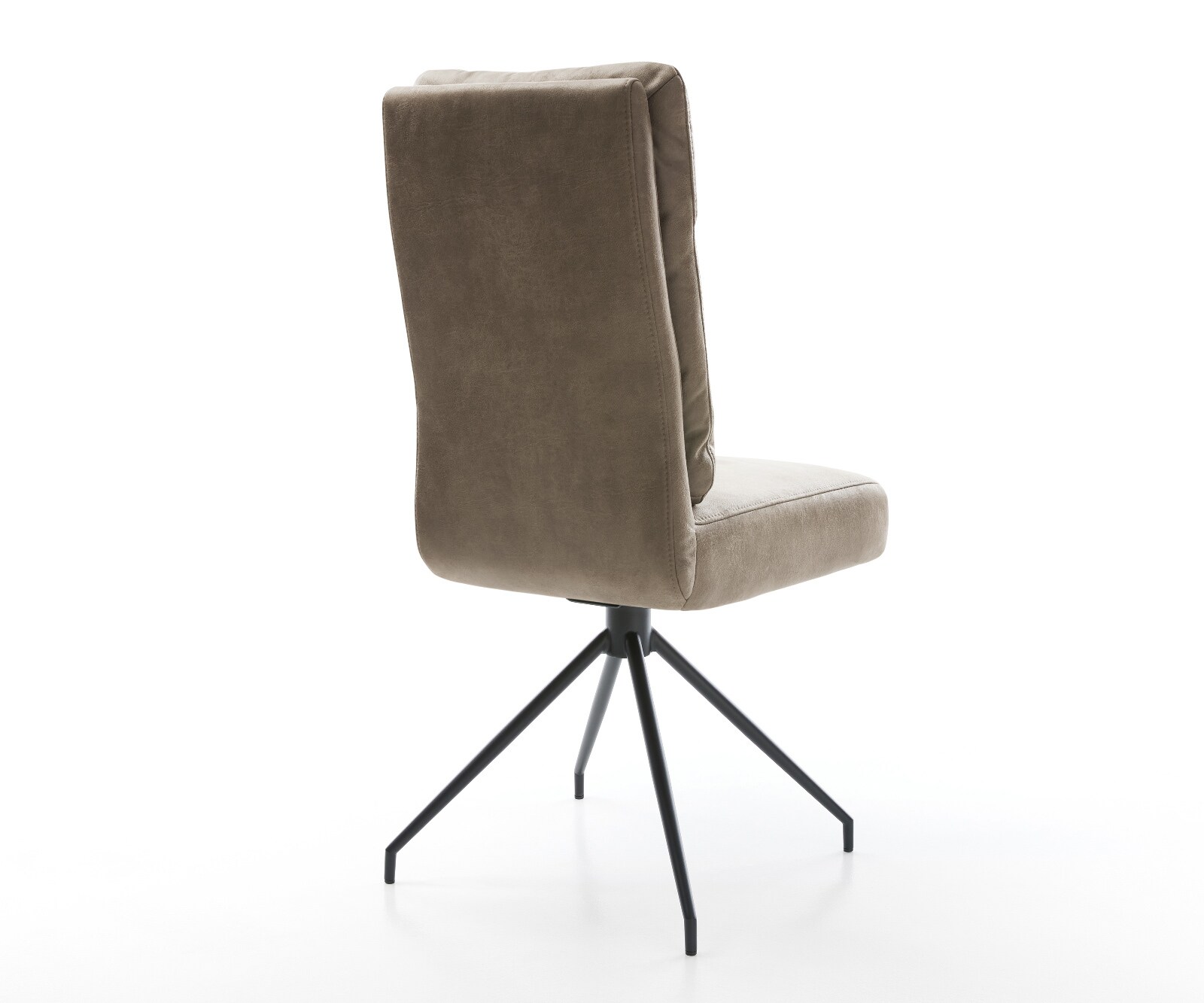 Esszimmerstuhl Pela-Flex Mikrofaser Taupe Vintage Kreuzgestell konisch Schwarz Taschenfederkern 5