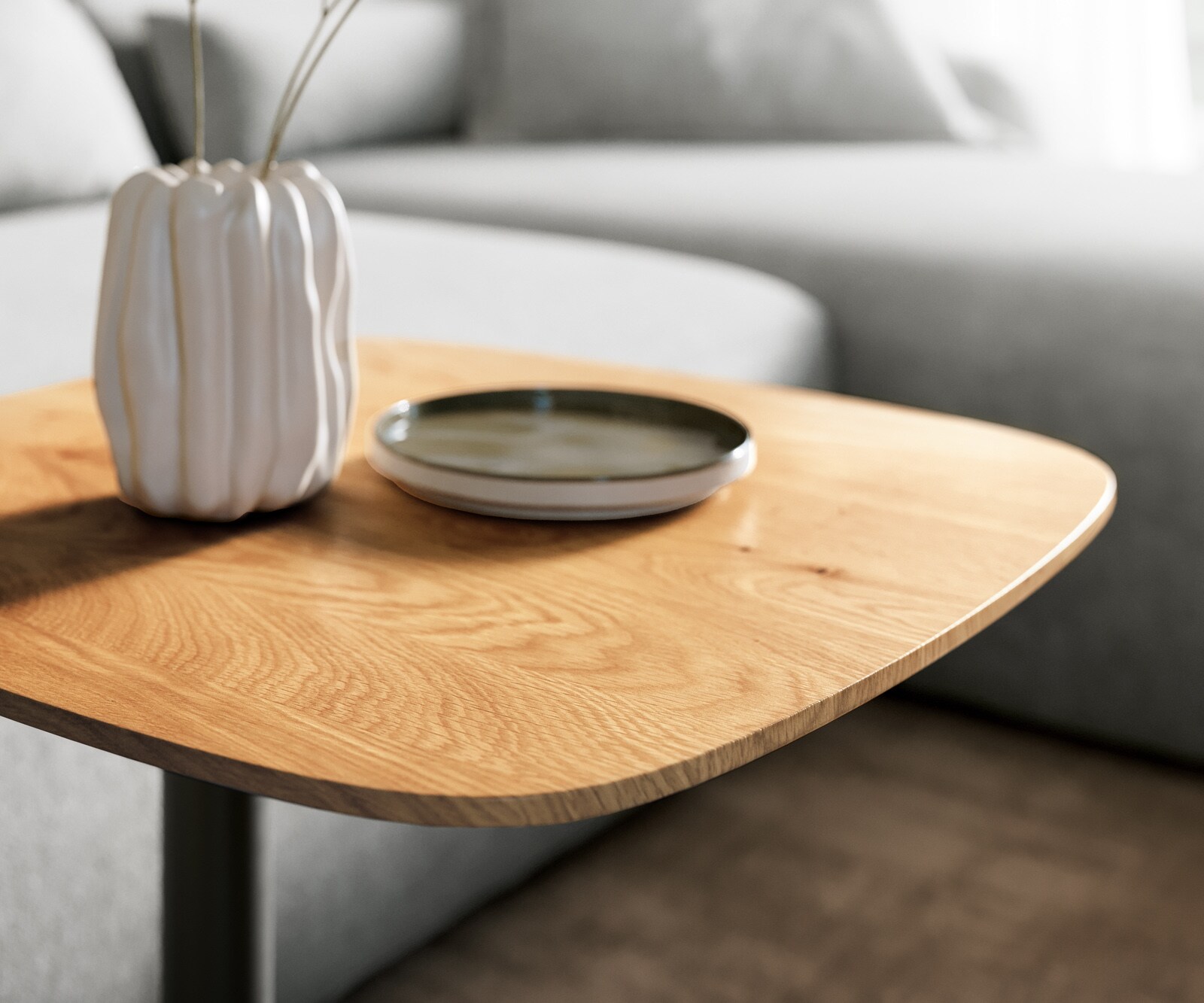 Couchtisch Edge Boot 50x50 cm Eiche Natur Schweizer Kante Eleny Metall Schwarz 4