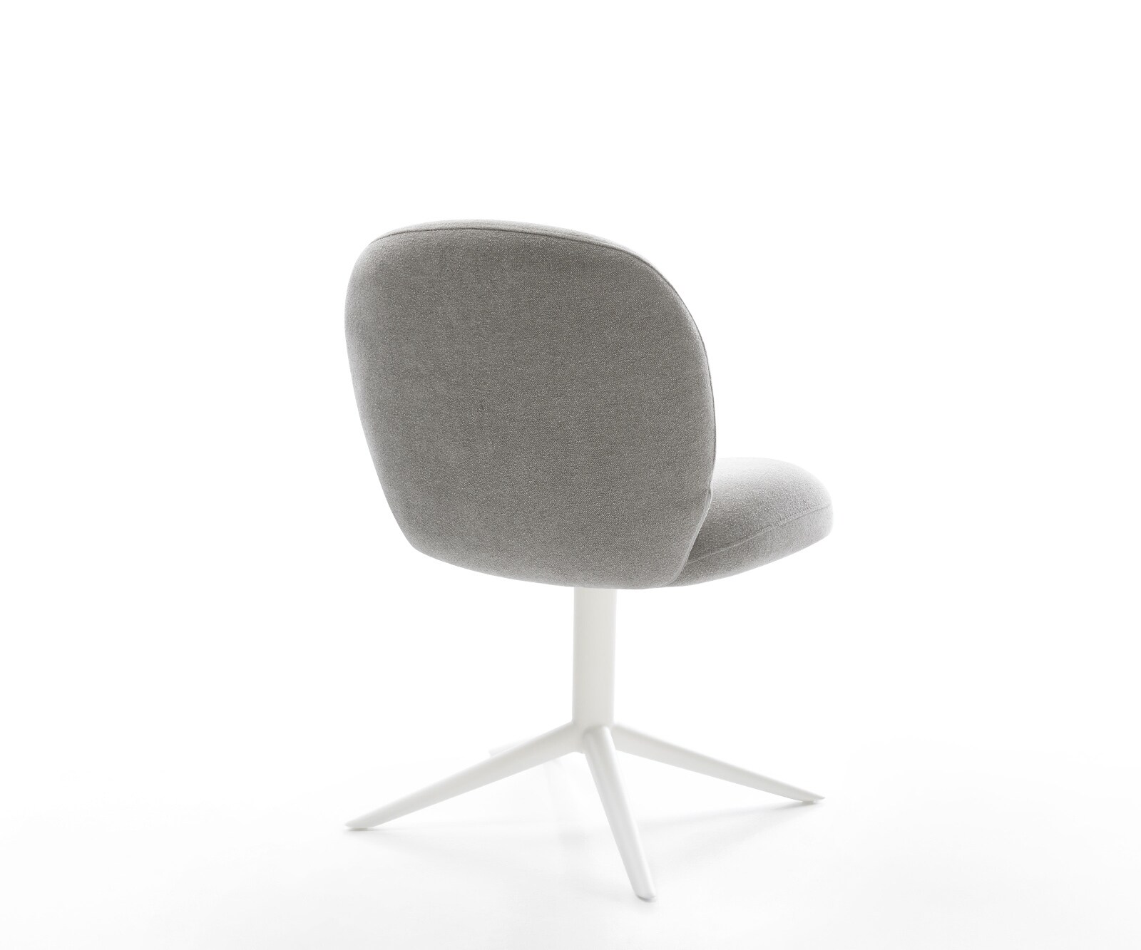 Drehstuhl Nube-Flex Strukturstoff Soft Grau Fußkreuz Weiß 360° drehbar Wippfunktion Taschenfederkern 4