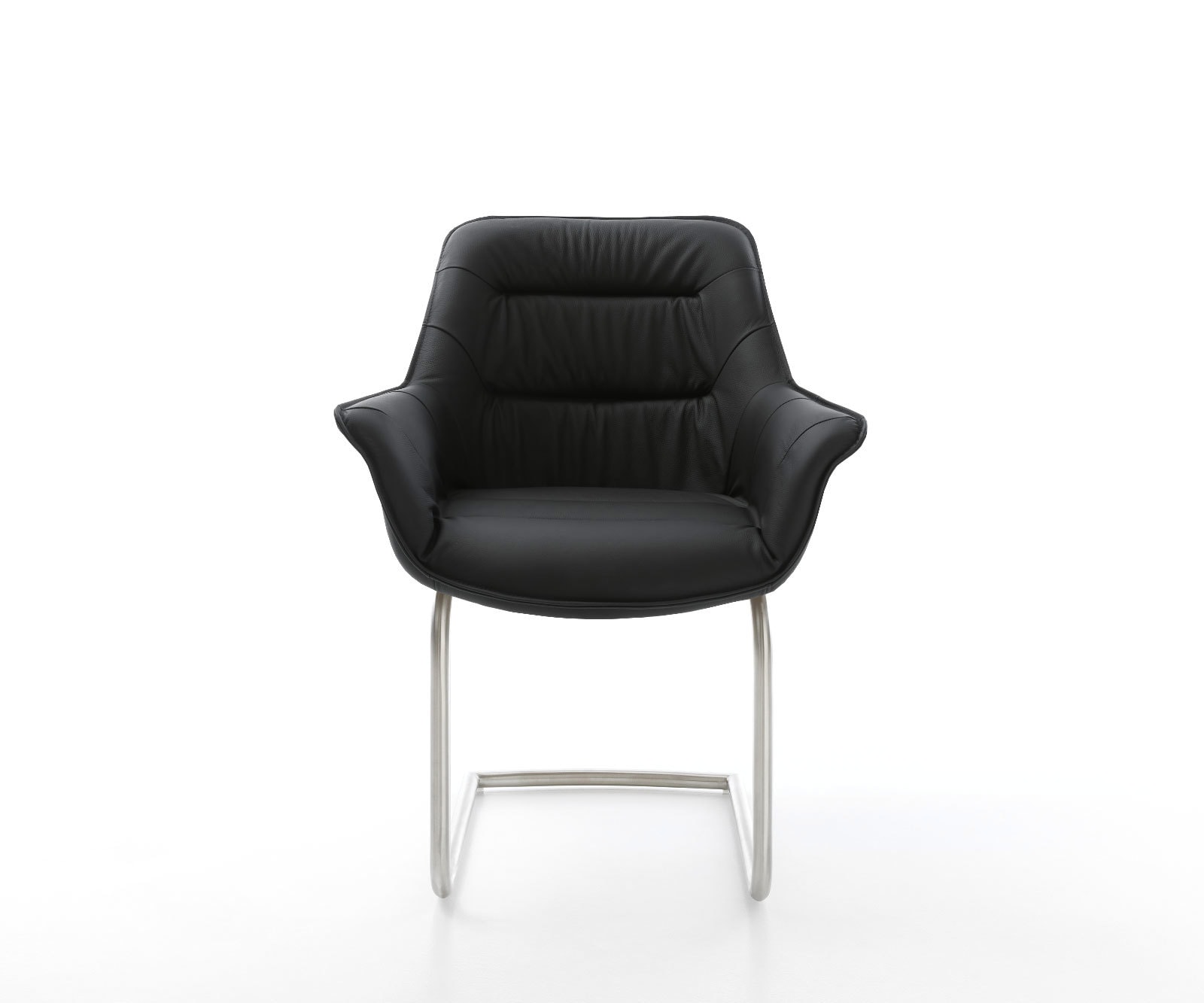 Freischwinger Kaira-Flex Echt-Leder Schwarz Freischwinger rund Edelstahl 1 Freischwinger Kaira-Flex Echt-Leder Schwarz Freischwinger rund Edelstahl 1