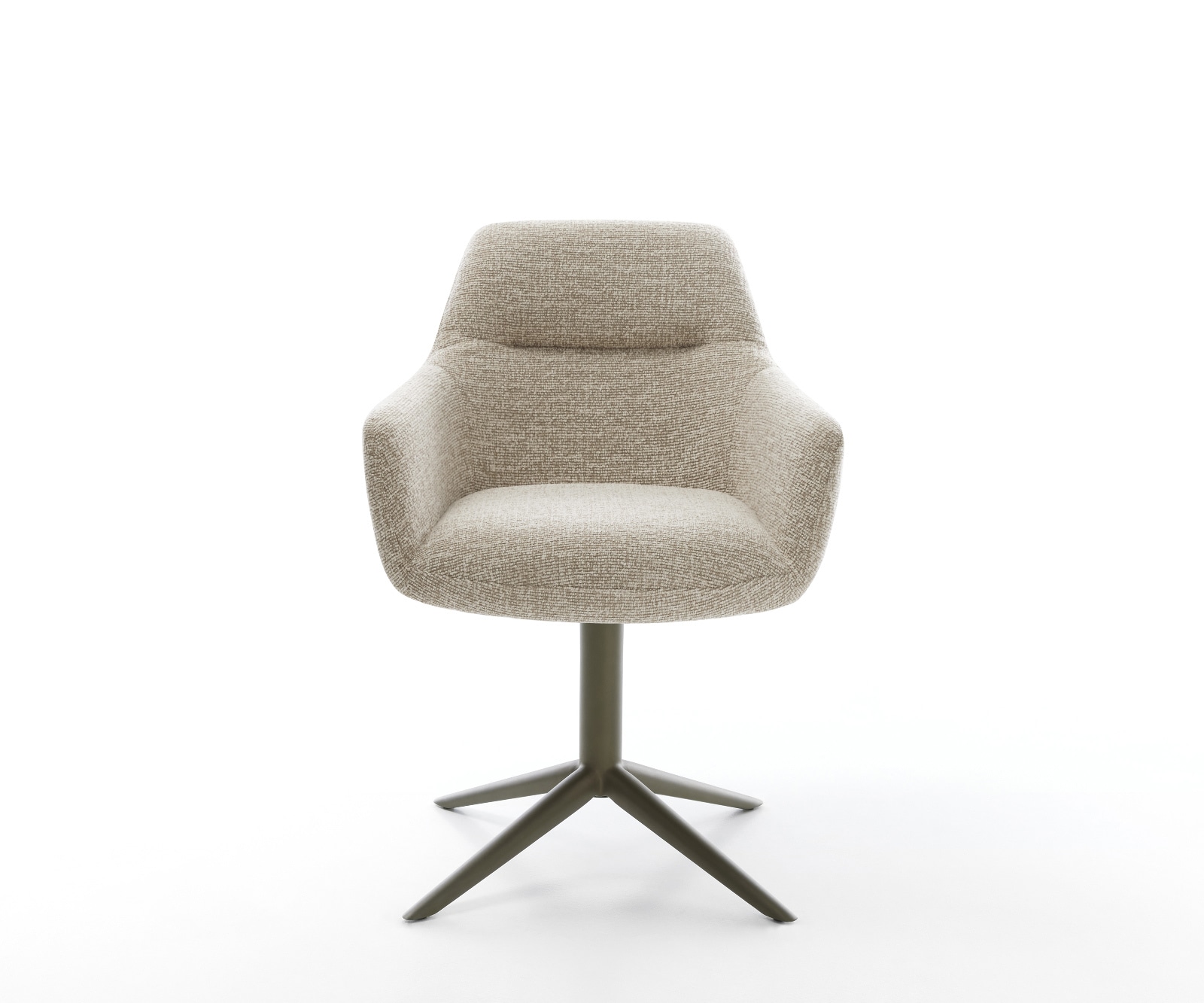 Drehstuhl Pejo-Flex Webstoff Soft Beige Fußkreuz Effektfinish Titan 360° drehbar Wippfunktion Taschenfederkern 1