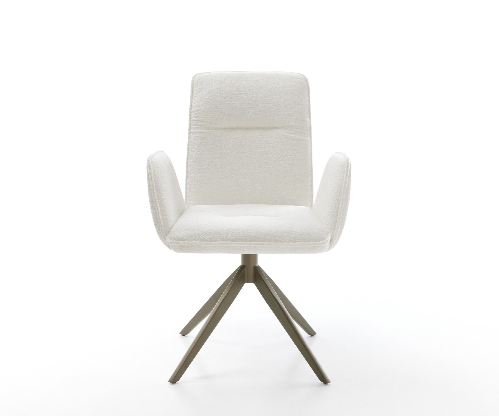 Drehstuhl Vinja-Flex Bouclé Soft Beige Kreuzgestell breit Effektfinish Titan 360° drehbar Wippfunktion 1