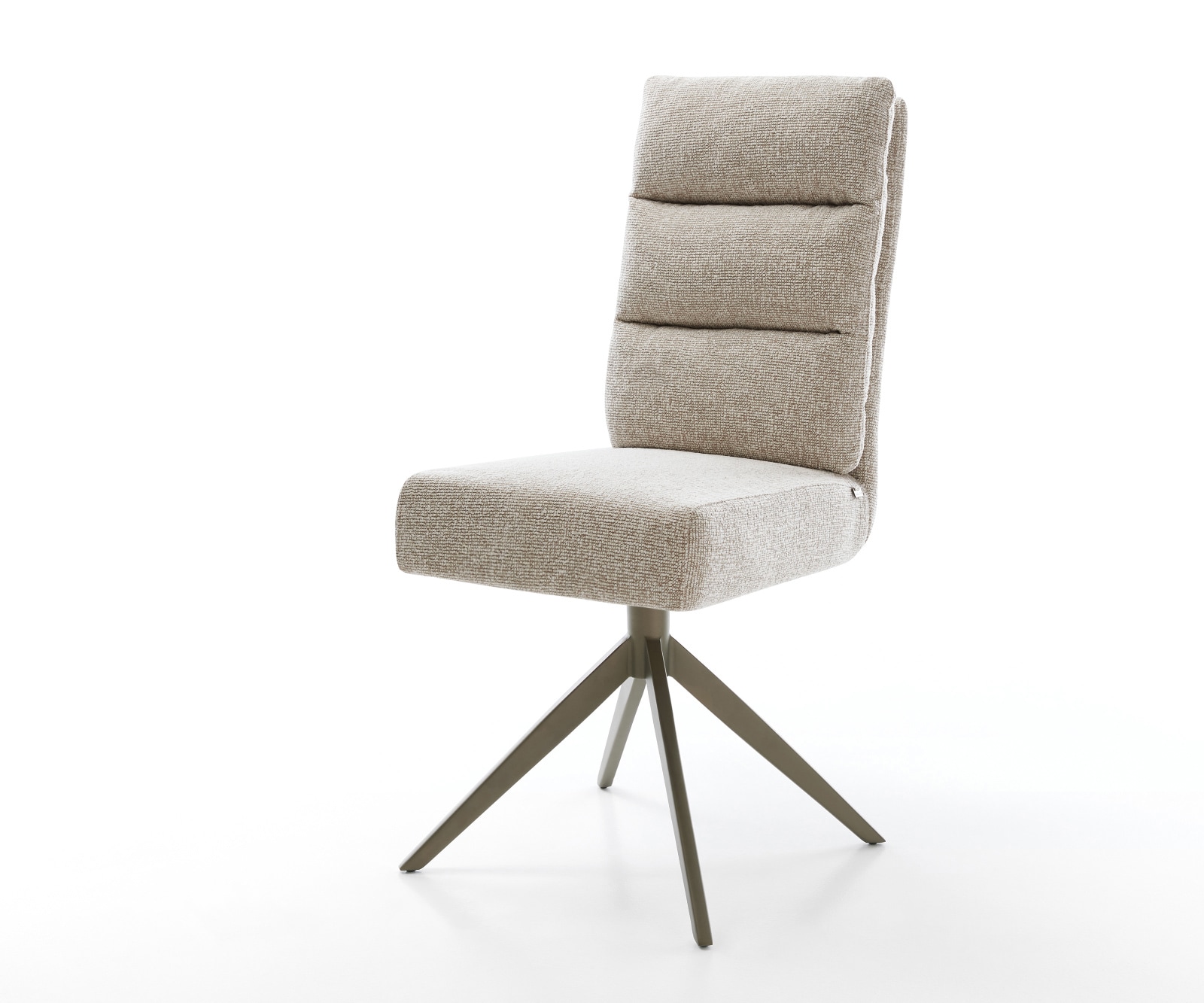 Drehstuhl Pela-Flex Webstoff Soft Beige Kreuzgestell breit Effektfinish Titan 360° drehbar Wippfunktion Taschenfederkern