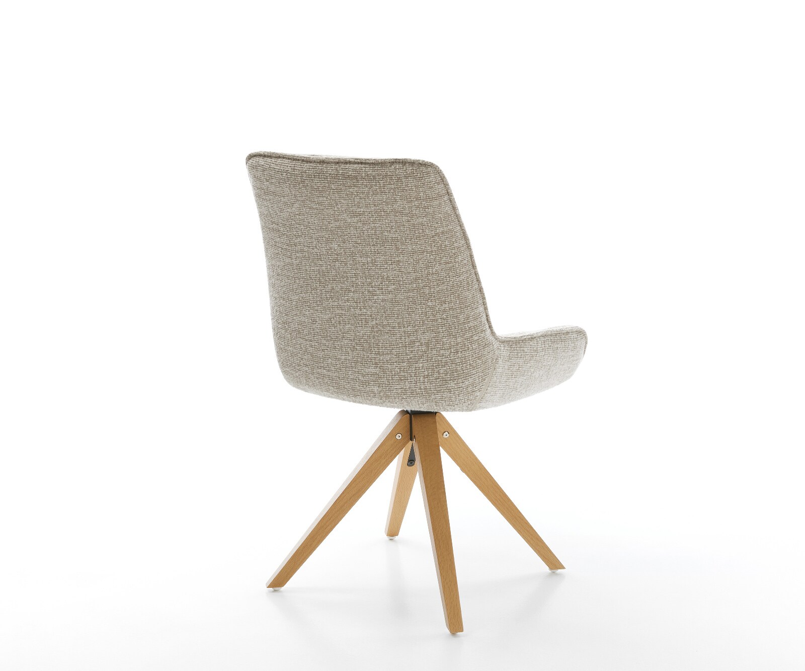 Drehstuhl Taimi-Flex Webstoff Soft Beige Holzgestell kantig Natur 360° drehbar 4