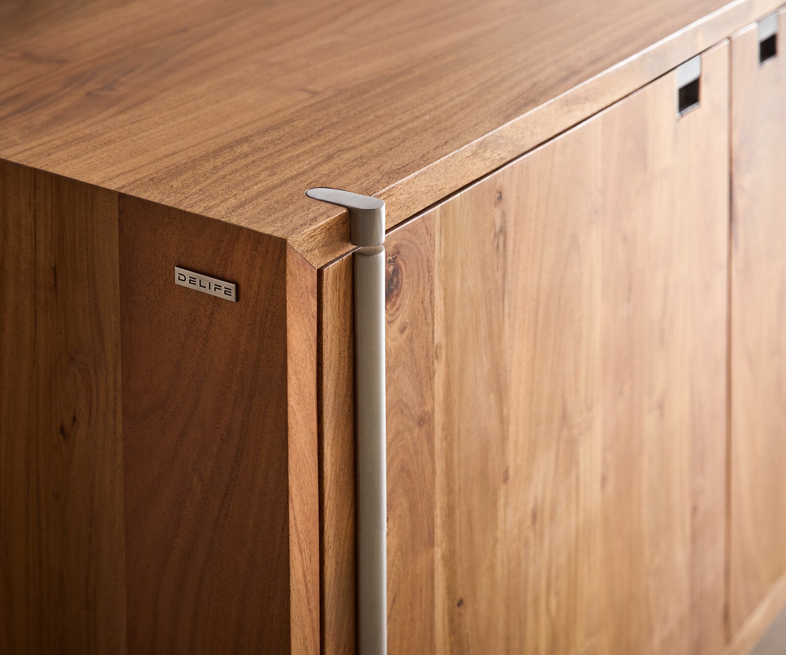 Sideboard Rivoro 210 cm Akazie Natur 4 Türen 3
