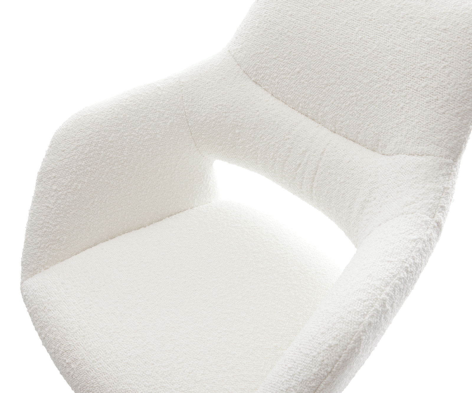 Barstuhl Yago-Flex Bouclé Creme-Weiß Kufengestell Metall Schwarz Taschenfederkern 4