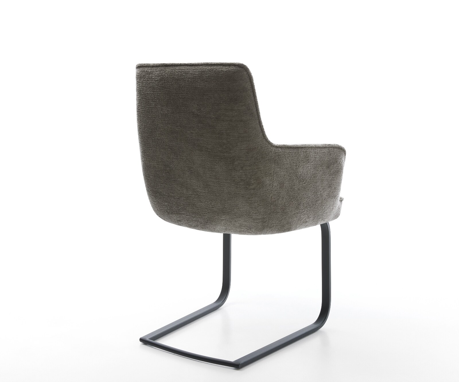 Freischwinger Heira-Flex mit Armlehnen Bouclé Soft Schlamm Freischwinger flach Schwarz Taschenfederkern 4