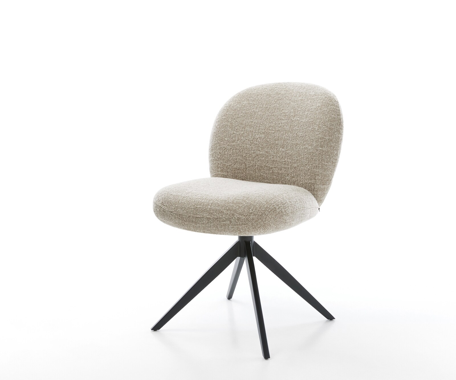 Drehstuhl Nube-Flex Webstoff Soft Beige Kreuzgestell breit Schwarz 360° drehbar Wippfunktion Taschenfederkern 1