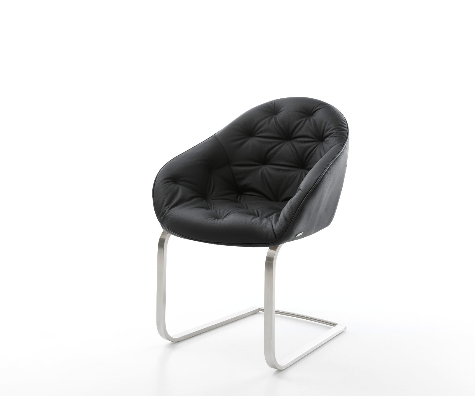 Freischwinger Gaio-Flex Echt-Leder Schwarz Freischwinger flach Edelstahl Freischwinger Gaio-Flex Echt-Leder Schwarz Freischwinger flach Edelstahl