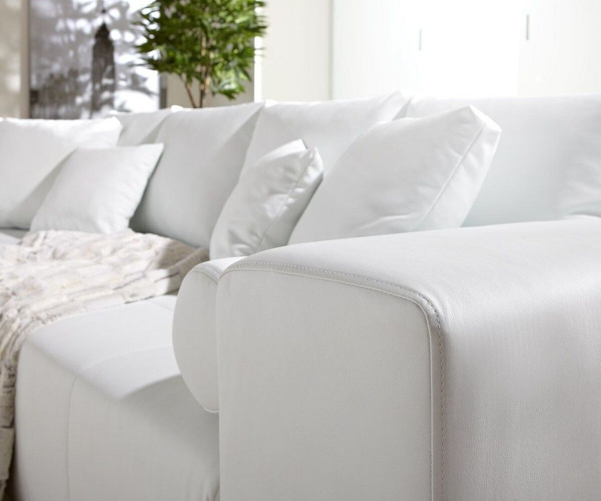 Big-Sofa Marbeya 290x110 cm Weiss mit Schlaffunktion 3