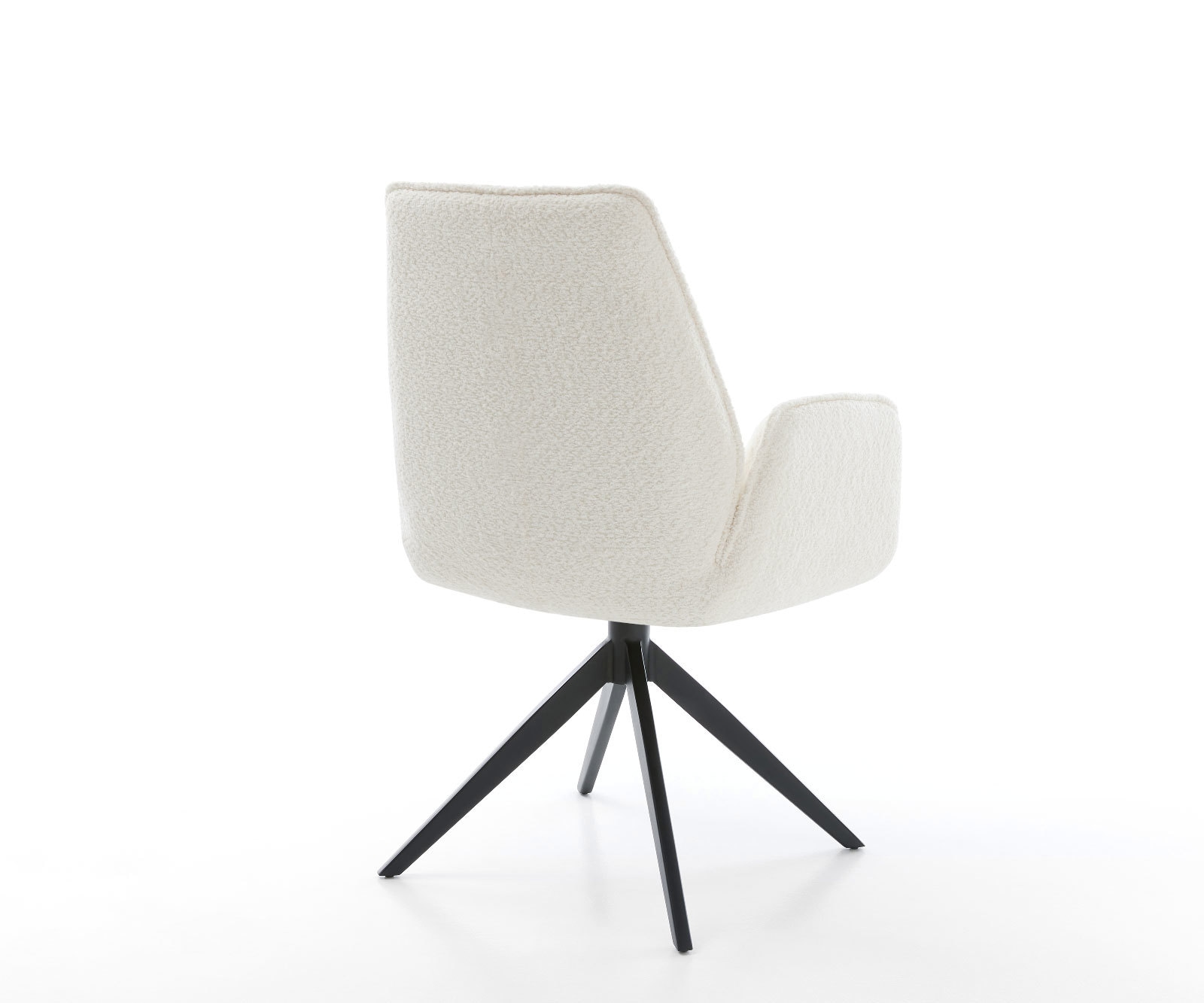 Drehstuhl Zoa-Flex Bouclé Weiß Kreuzgestell breit Schwarz 360° drehbar Wippfunktion Taschenfederkern 4 Drehstuhl Zoa-Flex Bouclé Weiß Kreuzgestell breit Schwarz 360° drehbar Wippfunktion Taschenfederkern 4