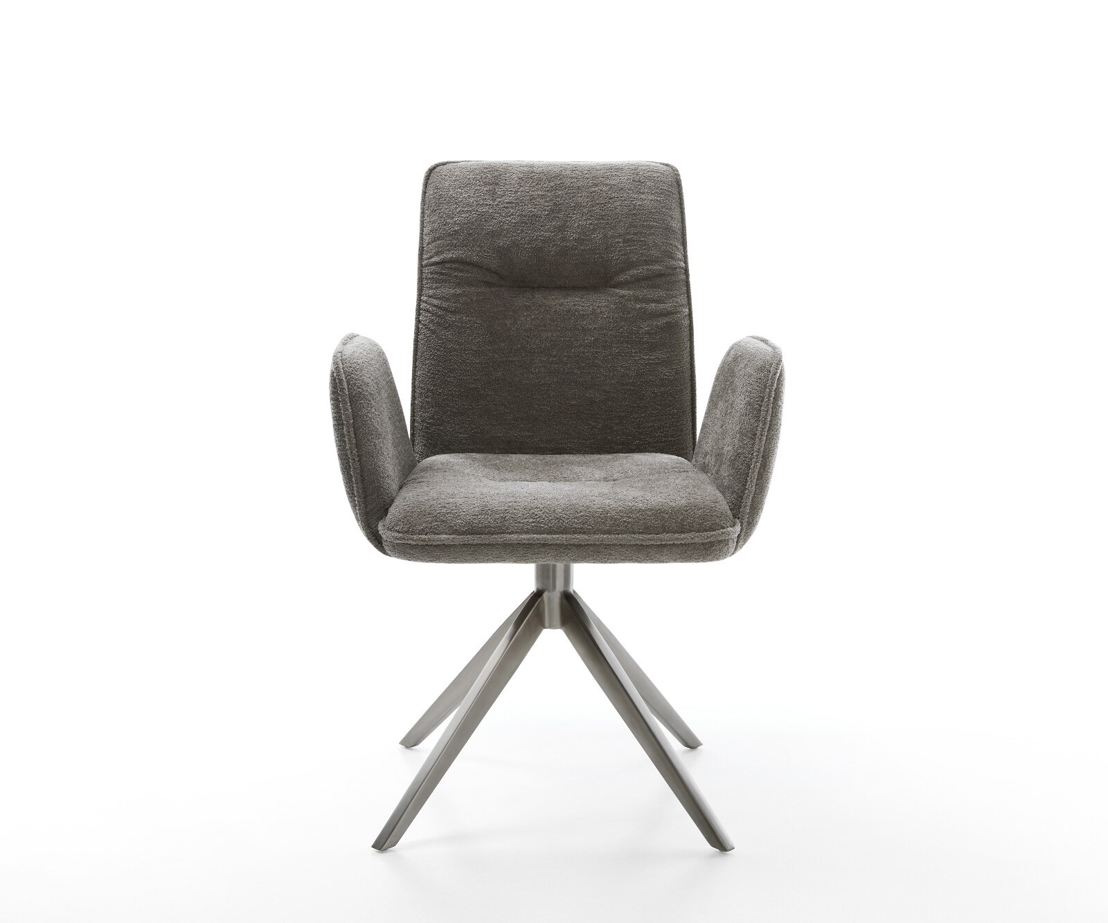 Drehstuhl Vinja-Flex Bouclé Soft Schlamm Kreuzgestell breit Graphit 360° drehbar Wippfunktion 2