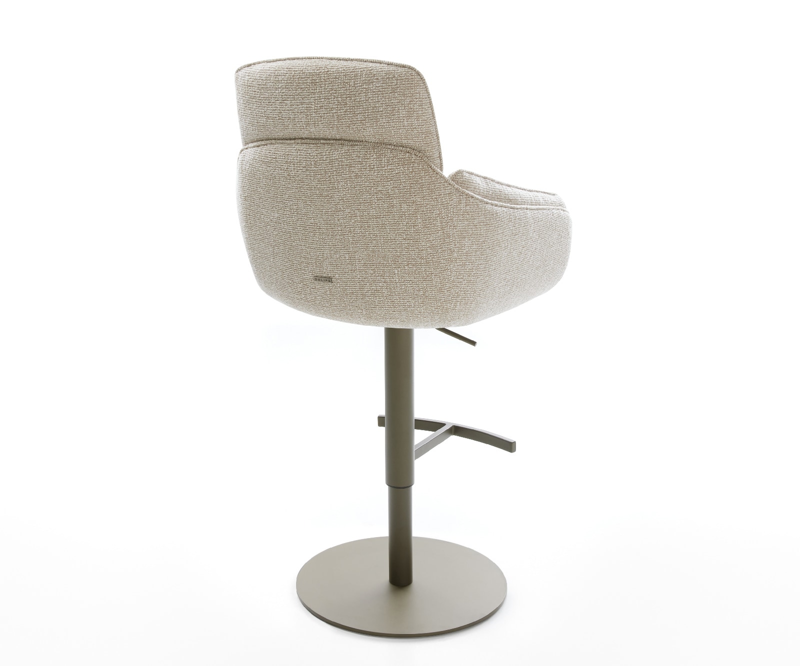 Barstuhl Luan-Flex Webstoff Soft Beige Drehfuß höhenverstellbar Metall Titanfarben 4