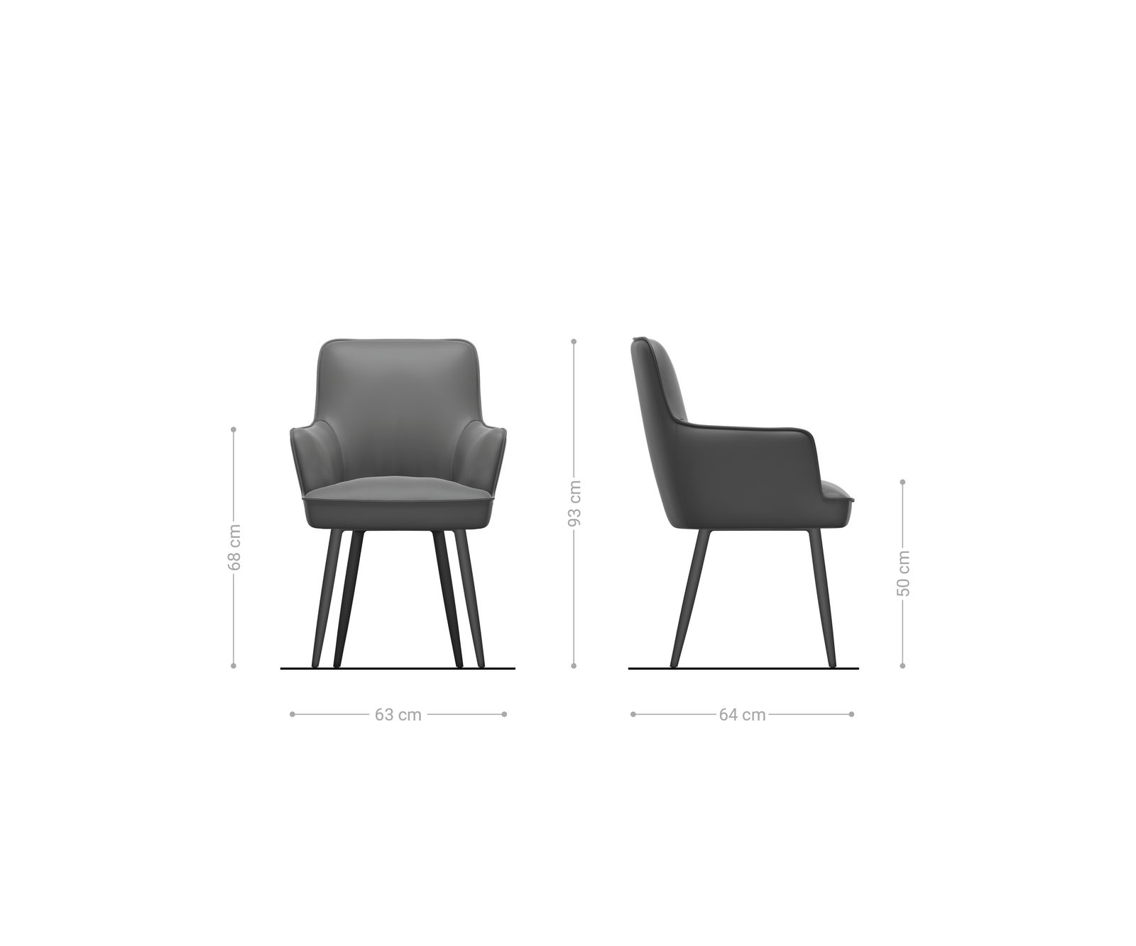 Esszimmerstuhl Heira-Flex mit Armlehnen Bouclé Soft Beige 4-Fuß konisch Edelstahl Taschenfederkern 6