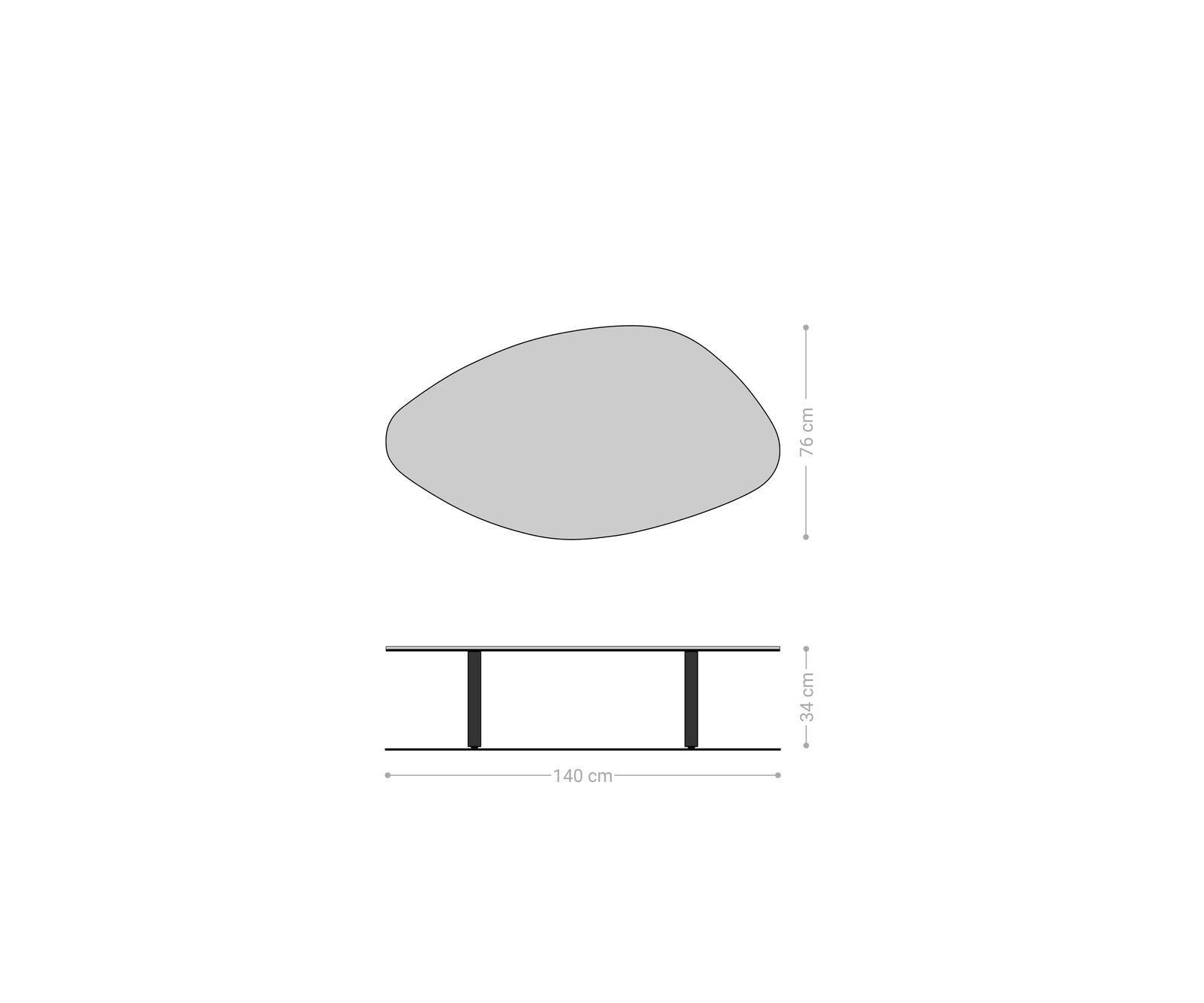 Couchtisch Edge Organisch 140x76 cm Keramik Patagonia Poliert Lumia Acryl 6