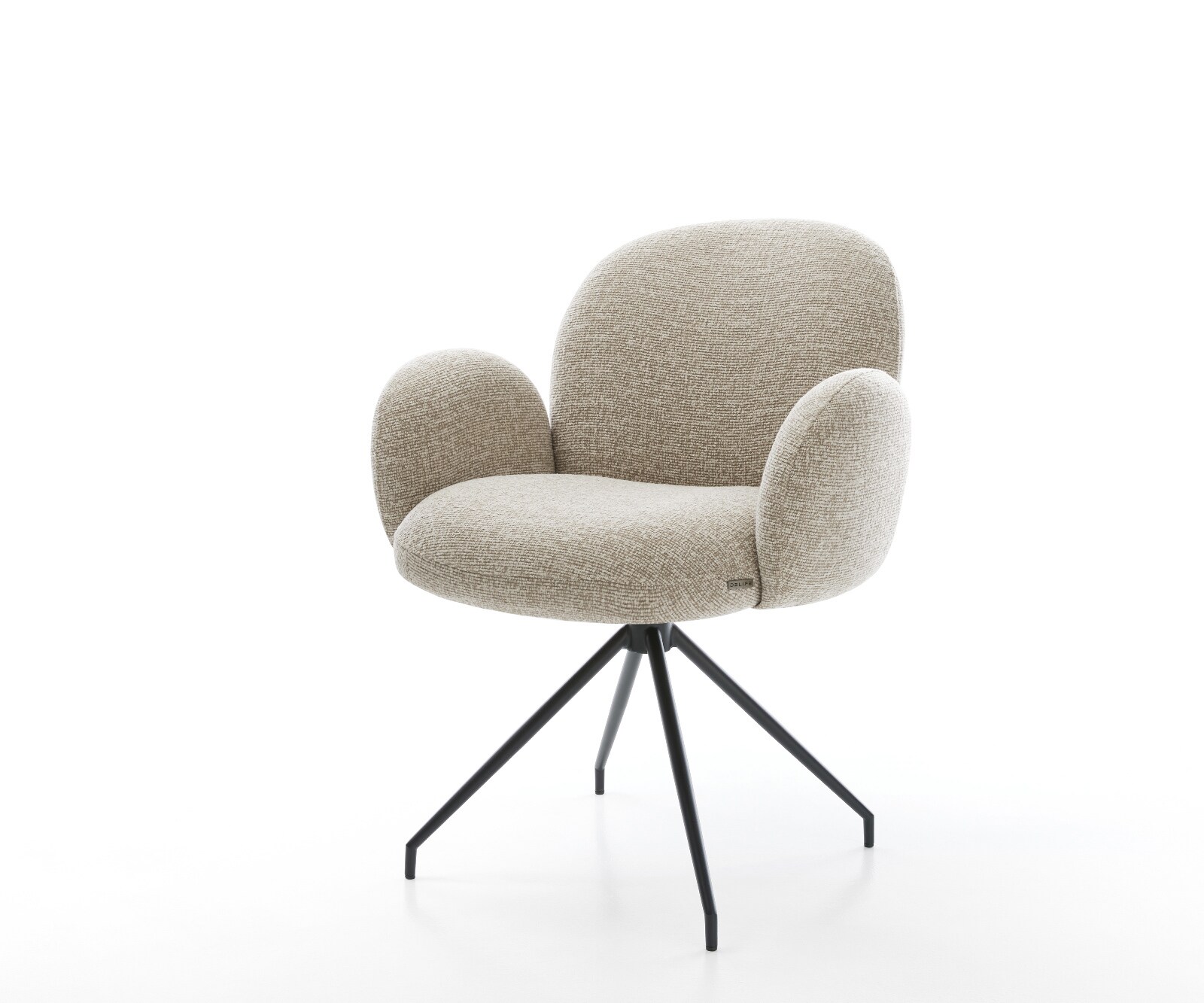 Esszimmerstuhl Nube-Flex mit Armlehnen Webstoff Soft Beige Kreuzgestell kon günstig online kaufen