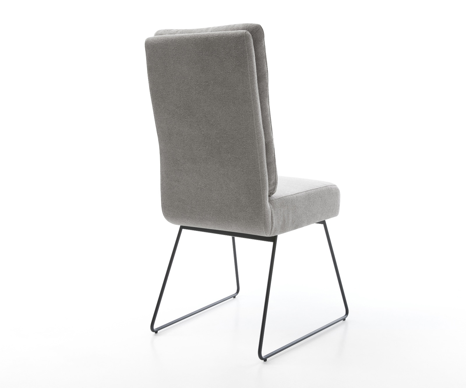 Esszimmerstuhl Pela-Flex Strukturstoff Soft Grau Kufengestell Schwarz Taschenfederkern 4