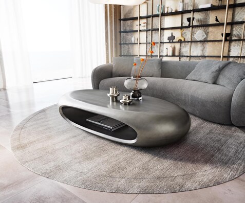 Couchtisch Sinor 140x65 cm Metallic Silber