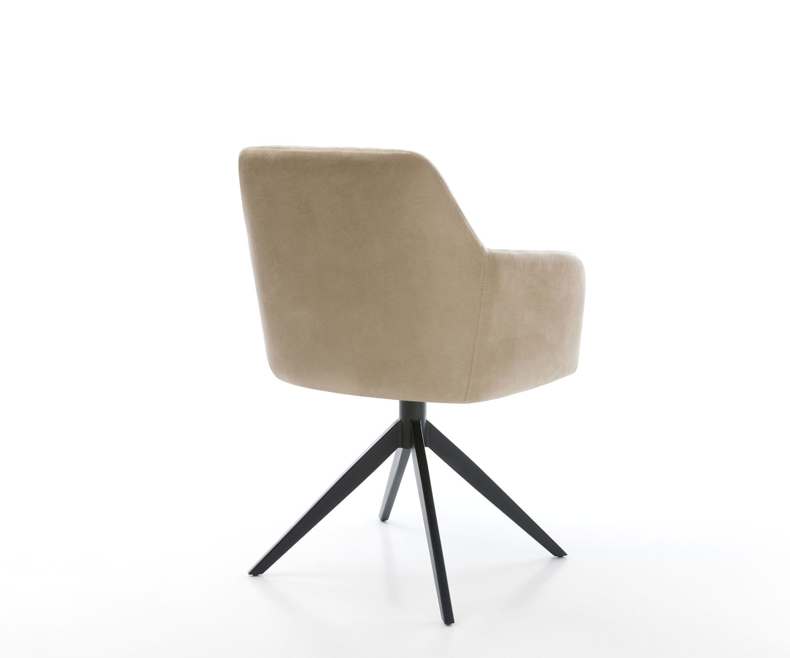 Drehstuhl Greg-Flex Mikrofaser Beige Vintage Kreuzgestell breit Schwarz 360° drehbar Wippfunktion Taschenfederkern 4 Drehstuhl Greg-Flex Mikrofaser Beige Vintage Kreuzgestell breit Schwarz 360° drehbar Wippfunktion Taschenfederkern 4