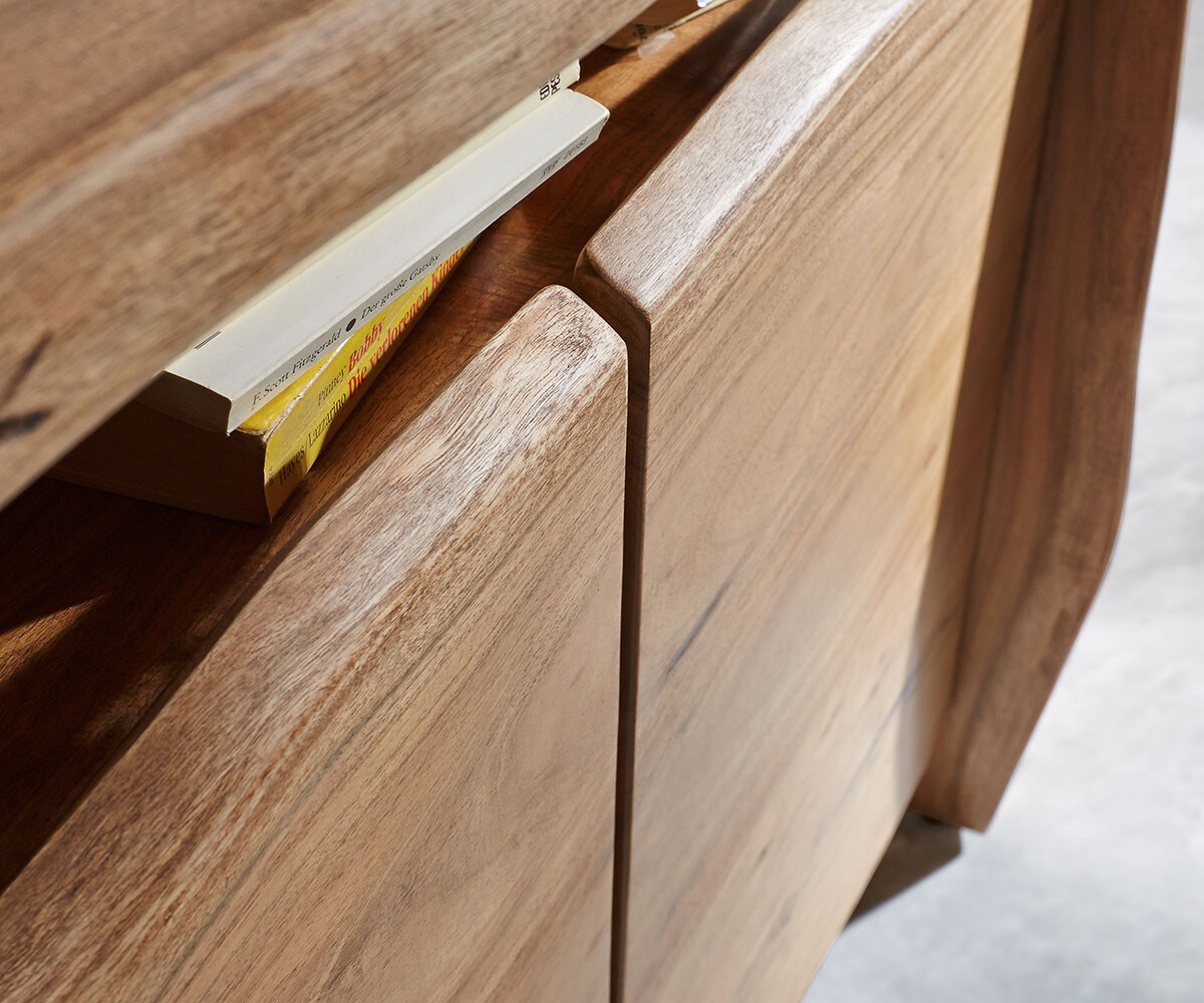 Sideboard Live-Edge 145 cm Akazie Natur 3 Türen 3