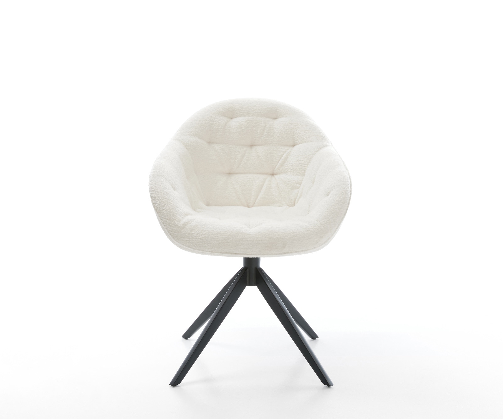 Drehstuhl Gaio-Flex Bouclé Soft Beige Kreuzgestell breit Schwarz 360° drehbar Wippfunktion 2