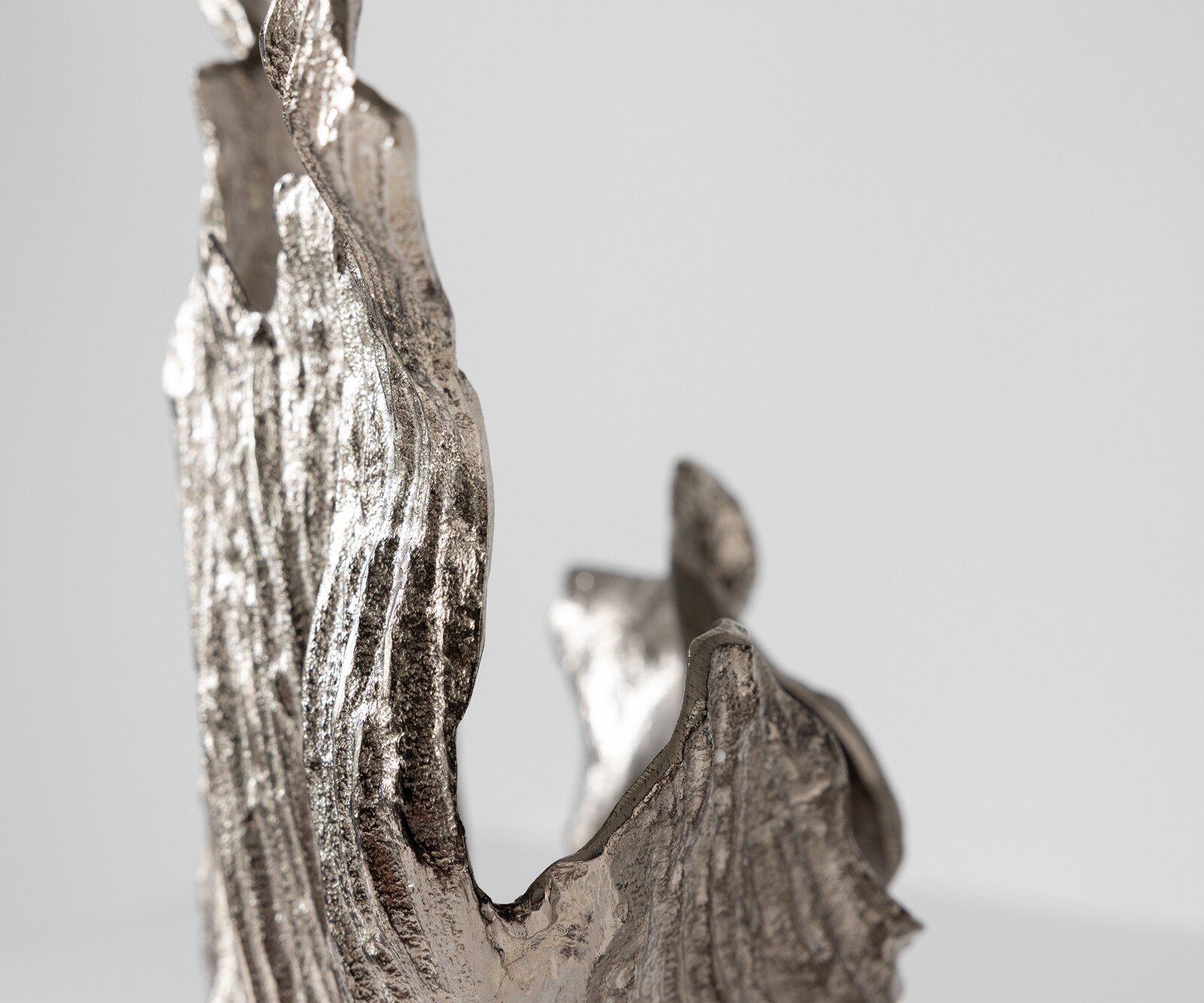 Vase Corallo B37 x T18 x H48 cm Aluminium Platin Handgemacht 6