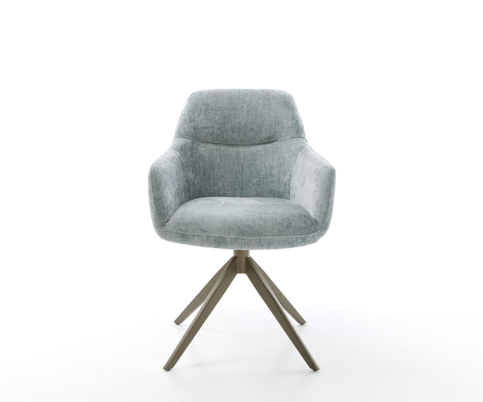 Drehstuhl Pejo-Flex Chenille Pastellblau Kreuzgestell breit Effektfinish Titan 360° drehbar Taschenfederkern 1