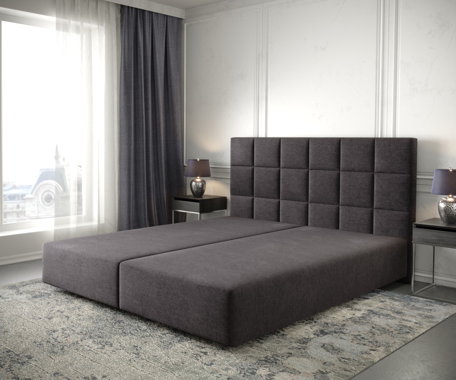 Boxspringgestell Dream-Fine 180x200 cm Mikrofaser Schwarz Boxspringgestell Dream-Fine 180x200 cm Mikrofaser Schwarz