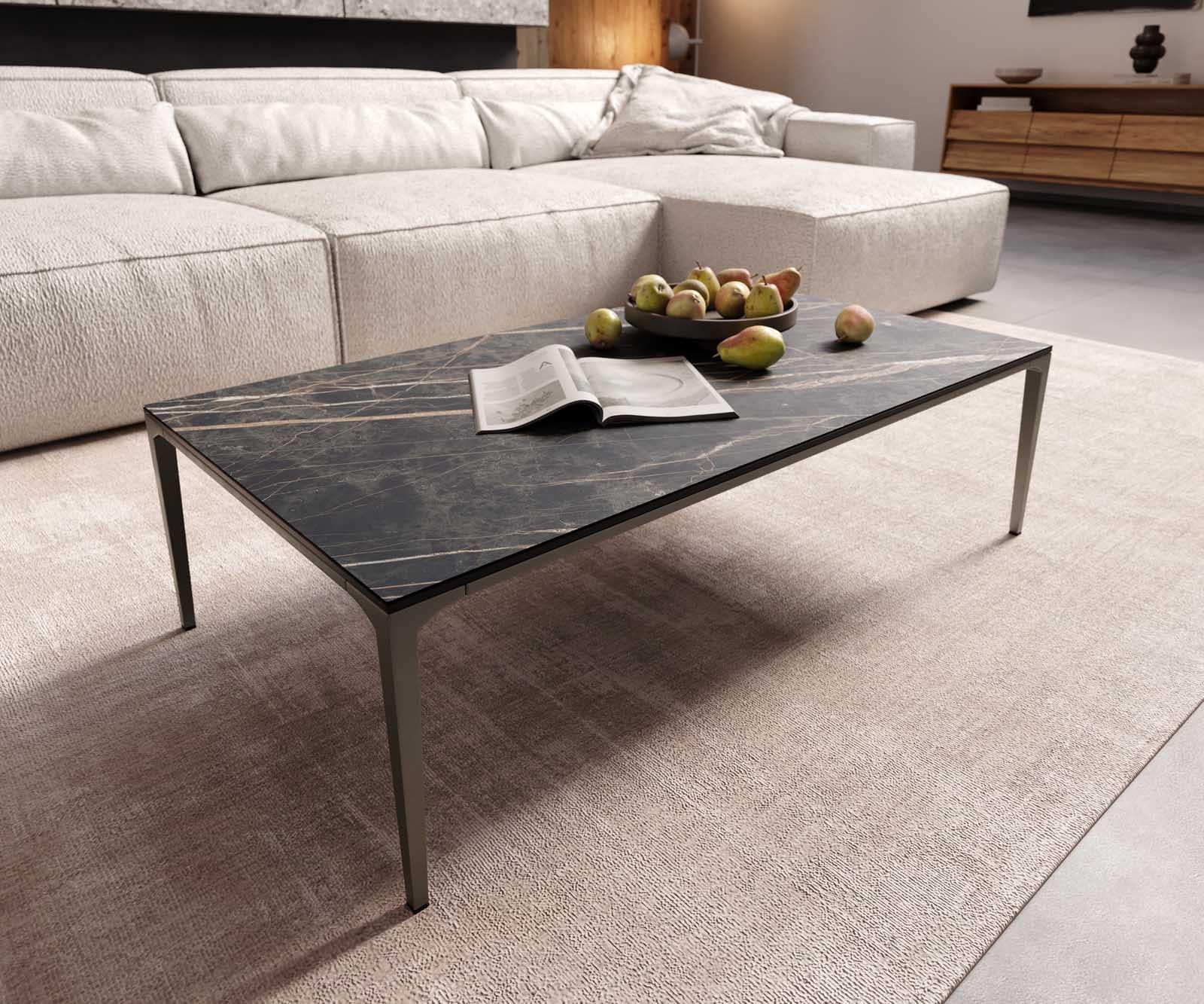 Couchtisch Levente 110x60 cm Keramik Laminam®Noir Desir Braun Gestell Metall Effektfinish Titan Couchtisch Levente 110x60 cm Keramik Laminam®Noir Desir Braun Gestell Metall Effektfinish Titan