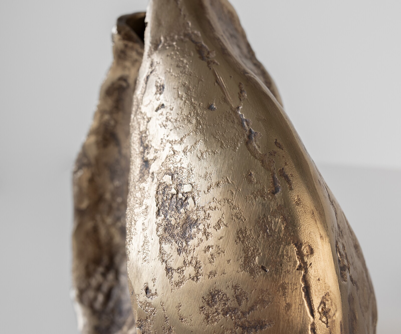 Skulptur Nexora B40 x T17 x H42 cm Aluminium Oro Antico Handgemacht 3
