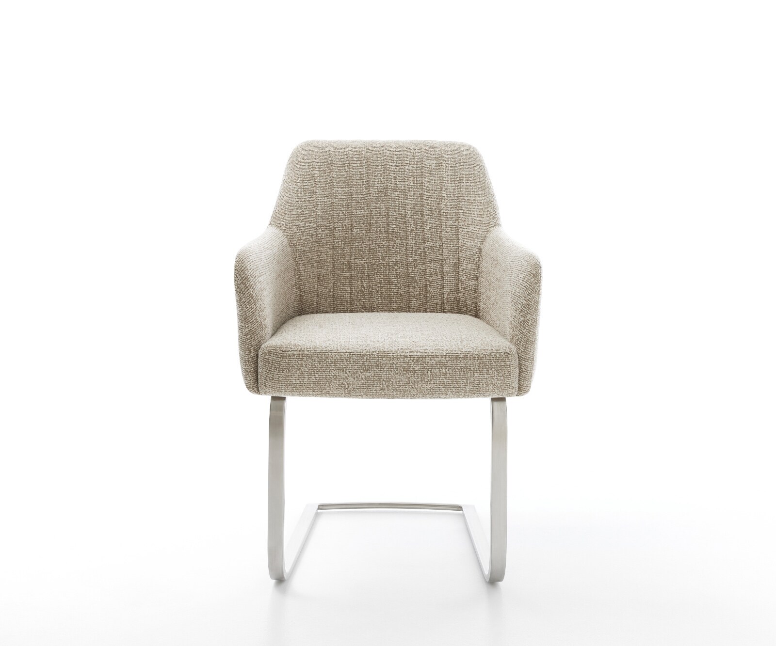 Freischwinger Greg-Flex Webstoff Soft Beige Freischwinger flach Edelstahl Taschenfederkern 2