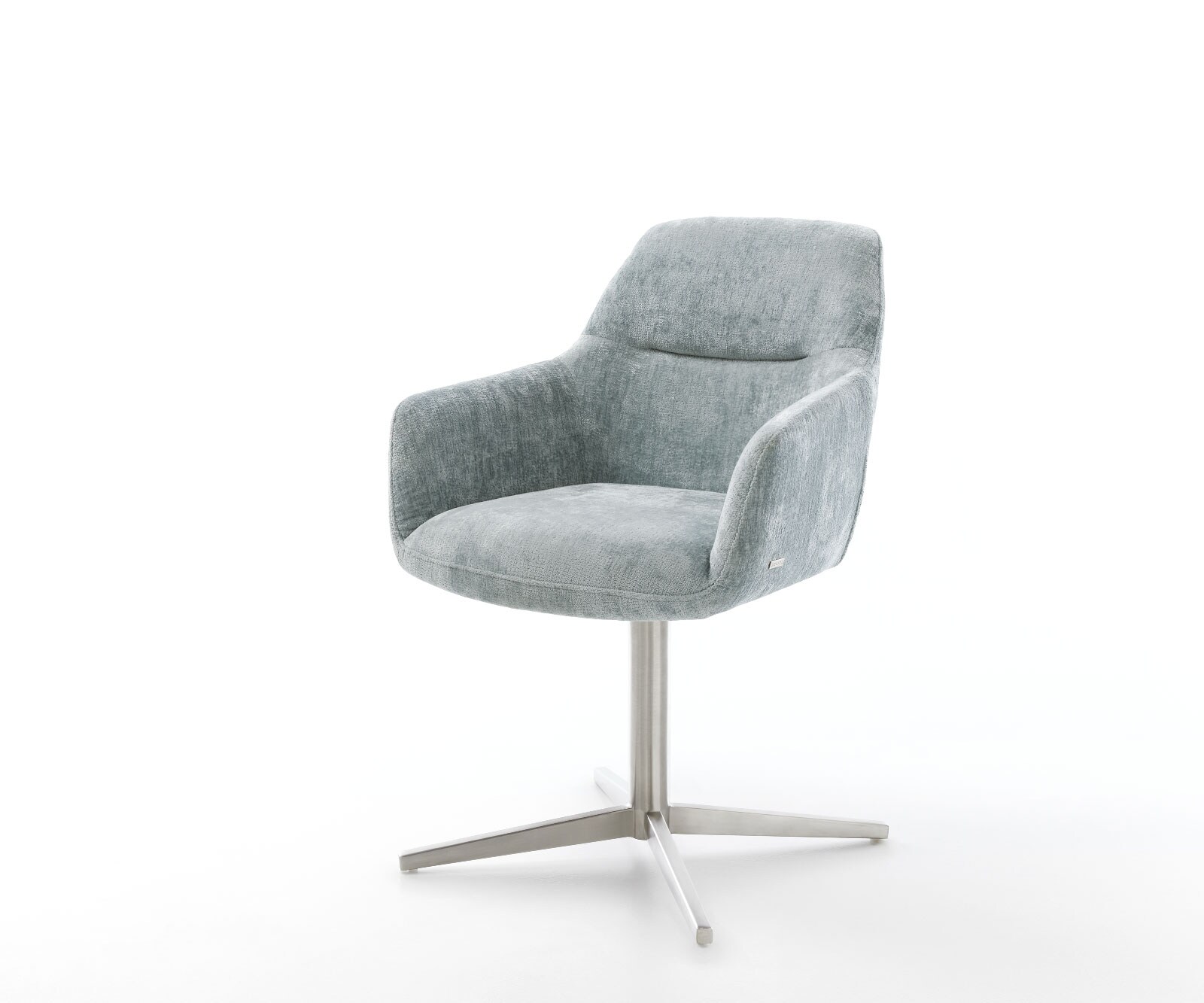 Drehstuhl Pejo-Flex Chenille Pastellblau Fußkreuz Edelstahl 360° drehbar Ta günstig online kaufen