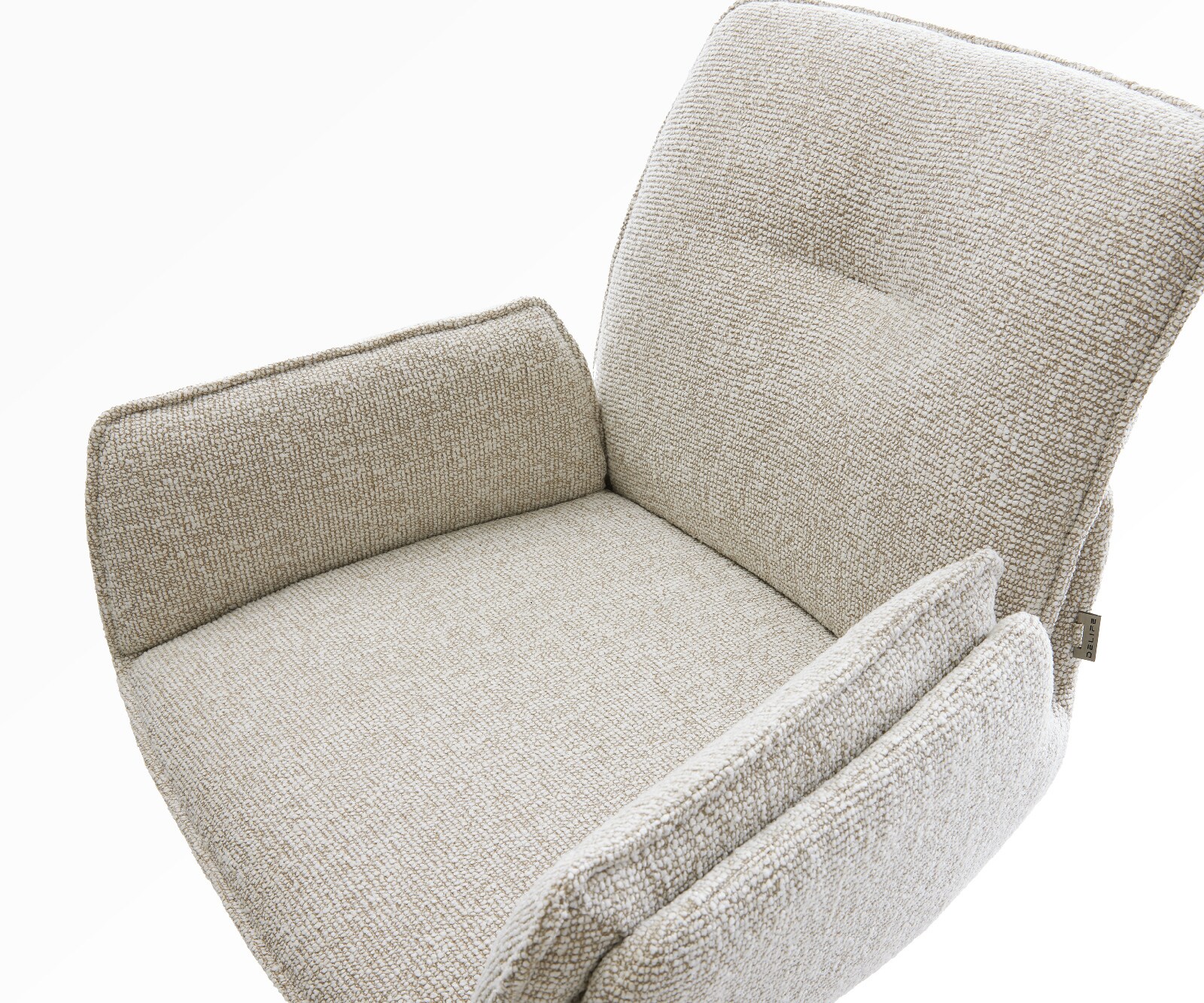 Barstuhl Nela-Flex Webstoff Soft Beige Drehfuß höhenverstellbar Edelstahl Silberfarben 3