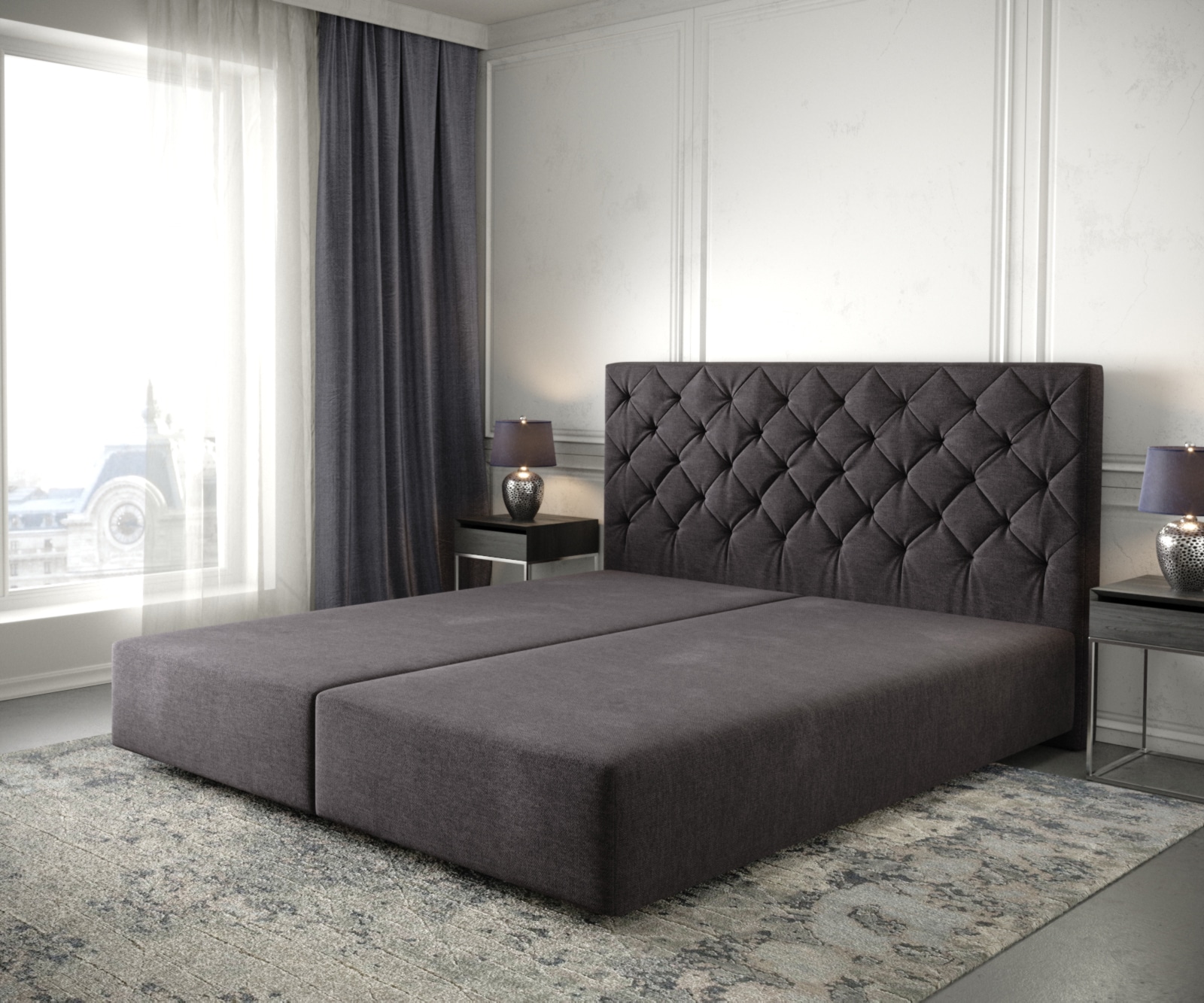 Boxspringgestell Dream-Great 180x200 cm Mikrofaser Schwarz Boxspringgestell Dream-Great 180x200 cm Mikrofaser Schwarz
