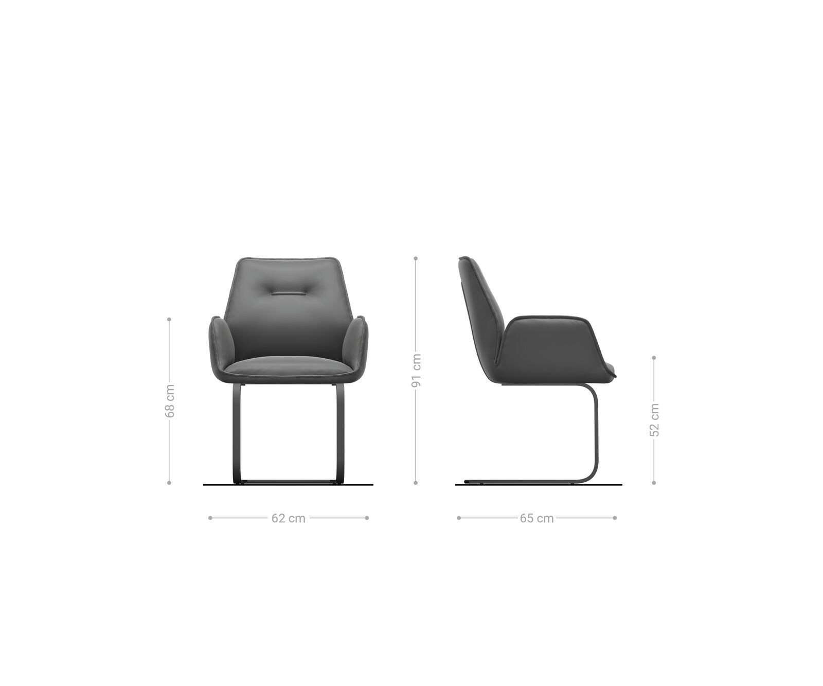 Freischwinger Zoa-Flex Echt-Leder Schwarz Freischwinger flach Schwarz Taschenfederkern 5