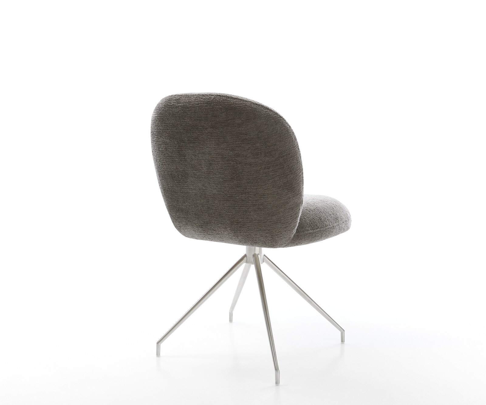 Esszimmerstuhl Nube-Flex Bouclé Soft Schlamm Kreuzgestell konisch Edelstahl Taschenfederkern 5