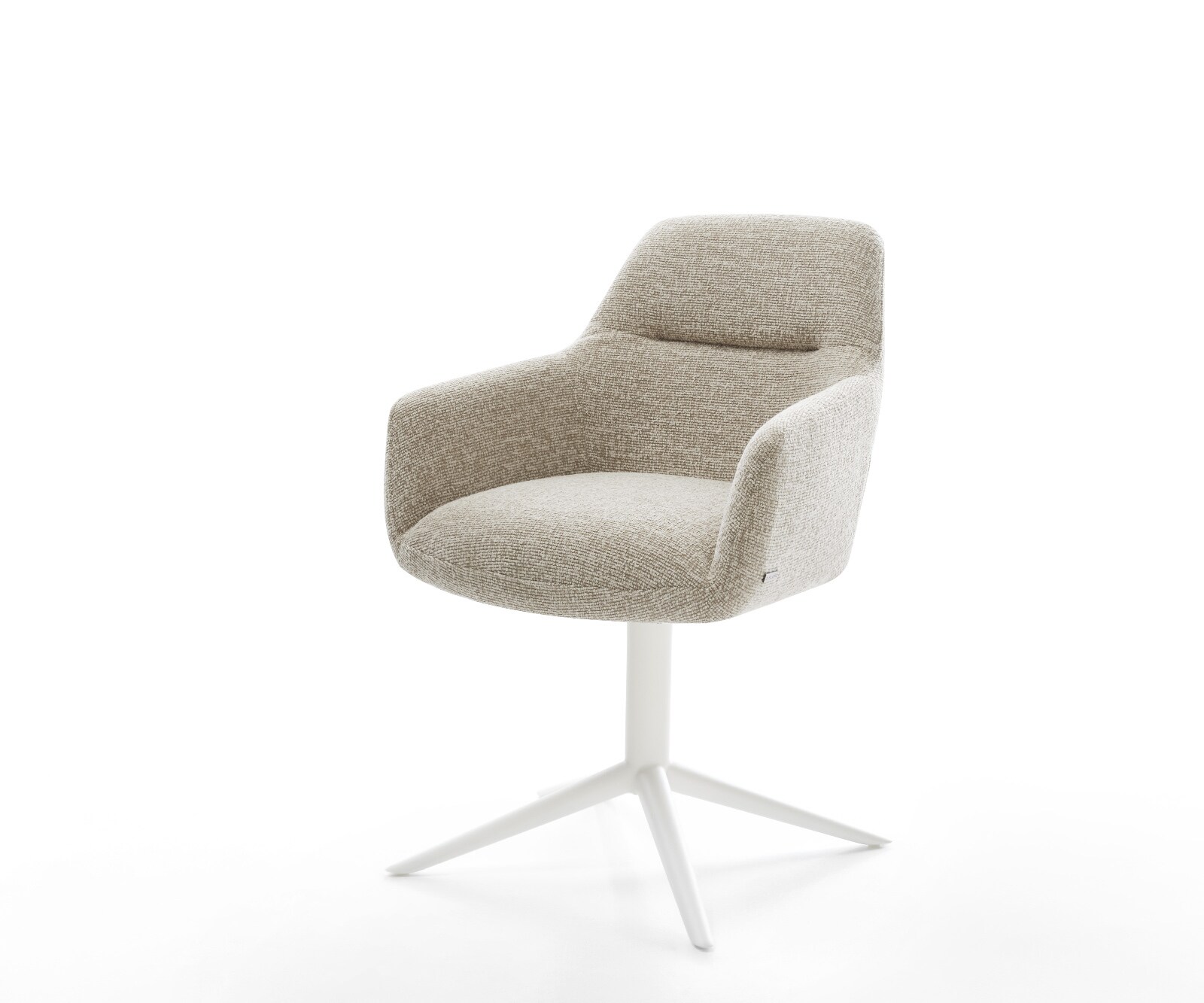 Drehstuhl Pejo-Flex Webstoff Soft Beige Fußkreuz Weiß 360° drehbar Wippfunk günstig online kaufen