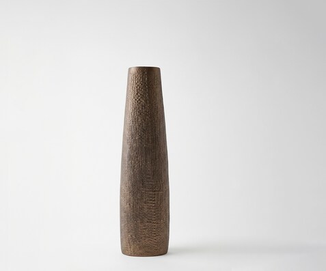 Vase Conico B14 x T9 x H48 cm Aluminium Aurum Satin Gegossen