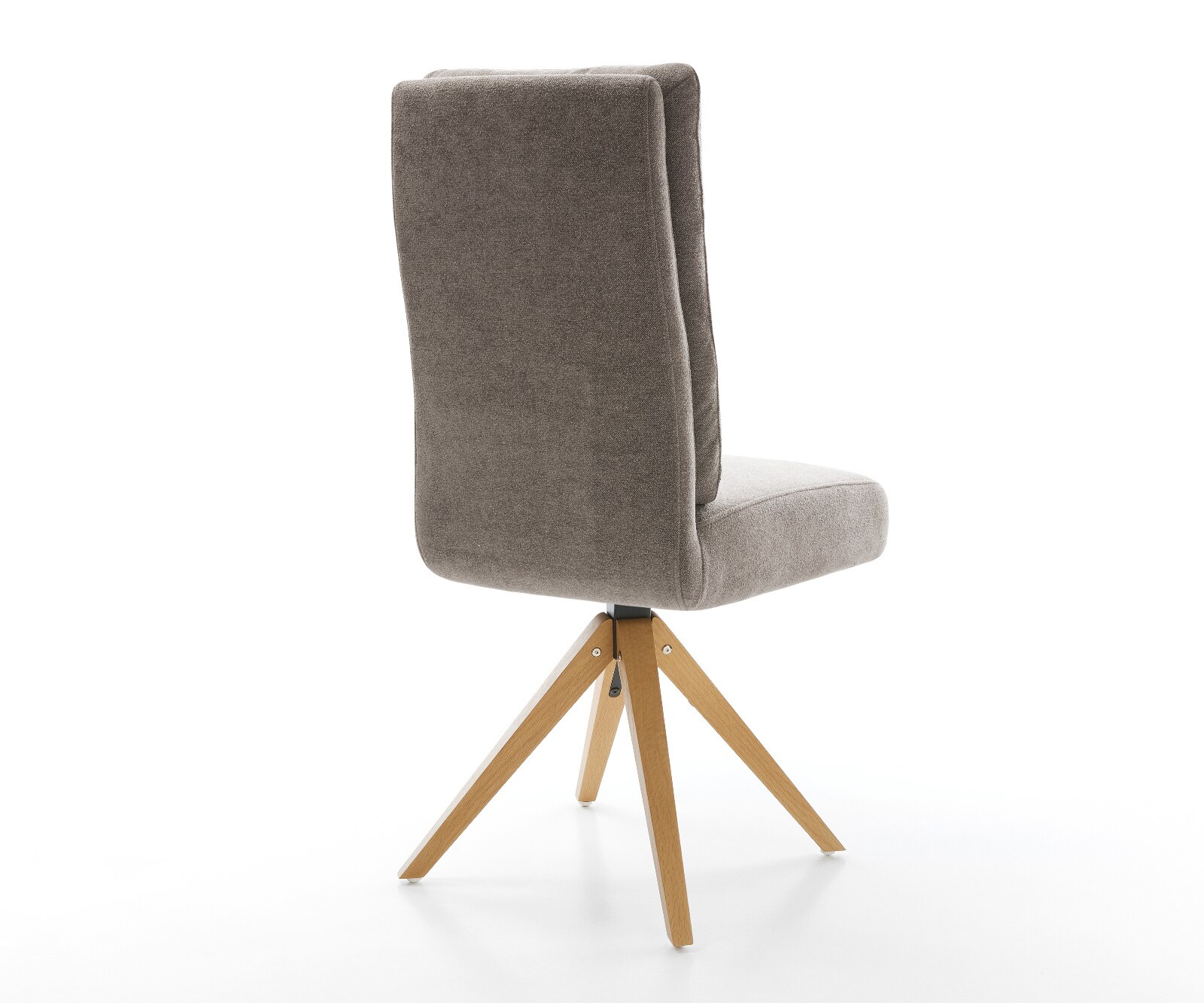 Drehstuhl Pela-Flex Strukturstoff Soft Taupe Holzgestell kantig Natur 360° drehbar Taschenfederkern 5
