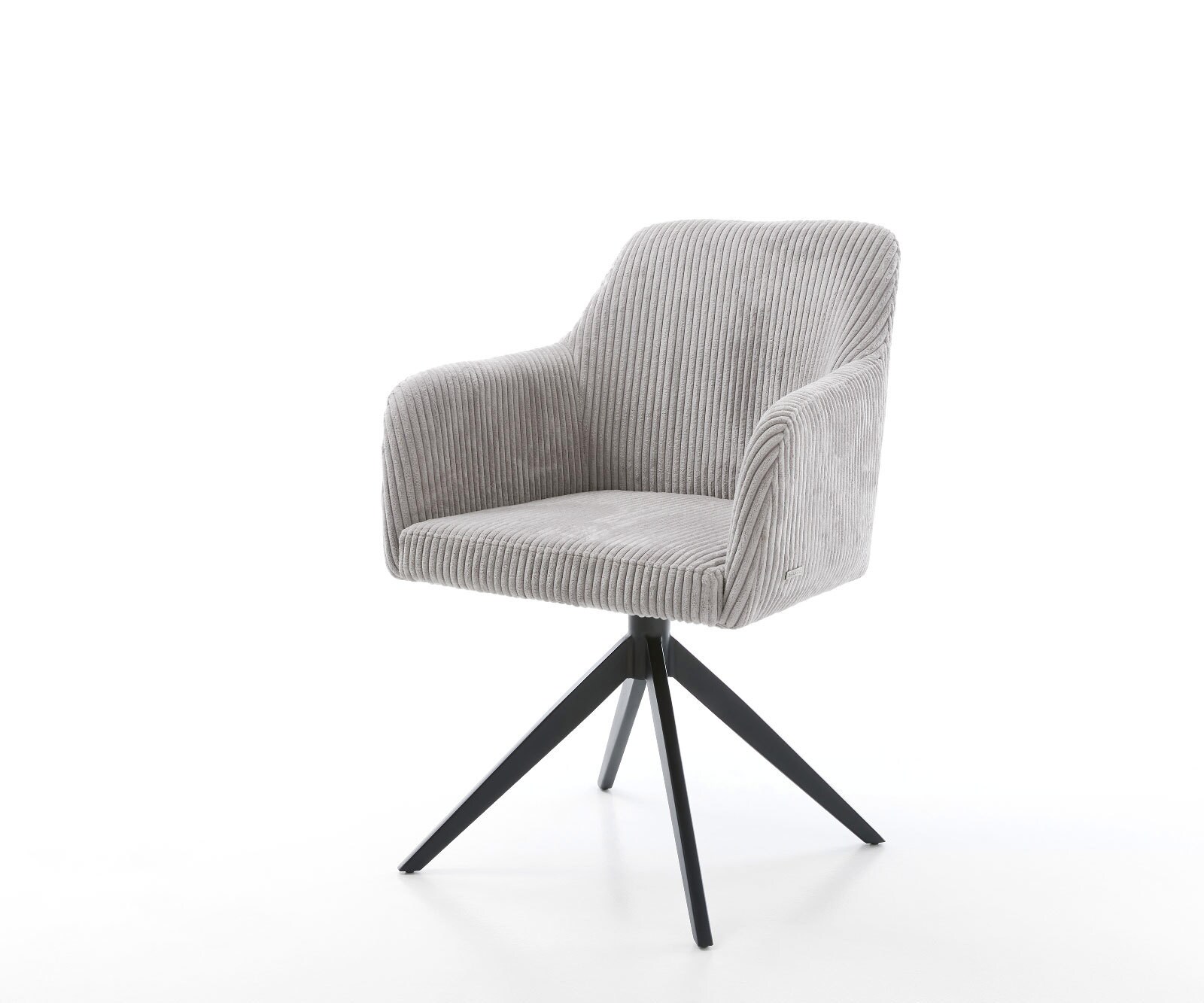 Drehstuhl Greg-Flex Cord Silbergrau Kreuzgestell breit Schwarz 360° drehbar günstig online kaufen