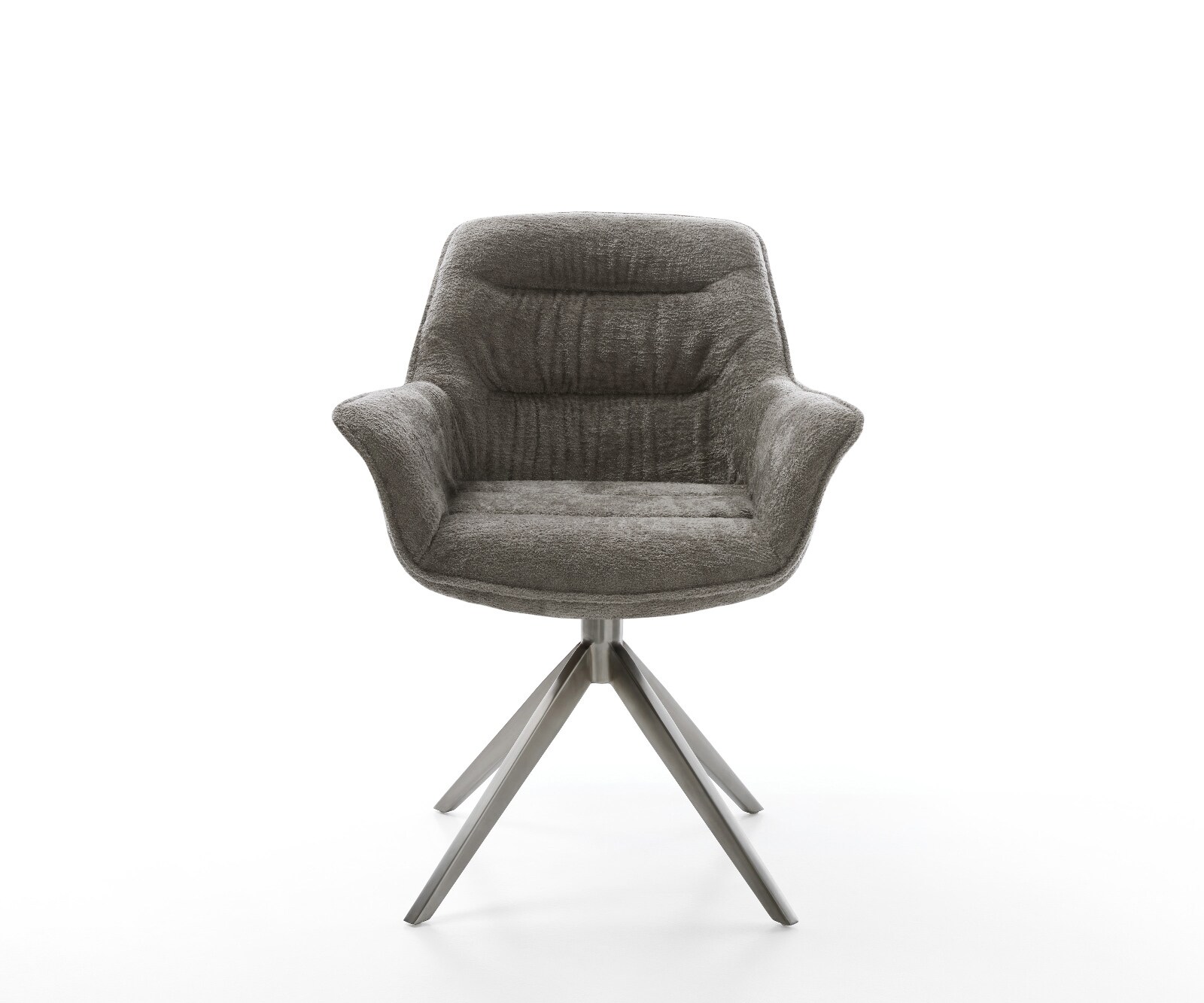 Drehstuhl Kaira-Flex Bouclé Soft Schlamm Kreuzgestell breit Graphit 360° drehbar Wippfunktion 1