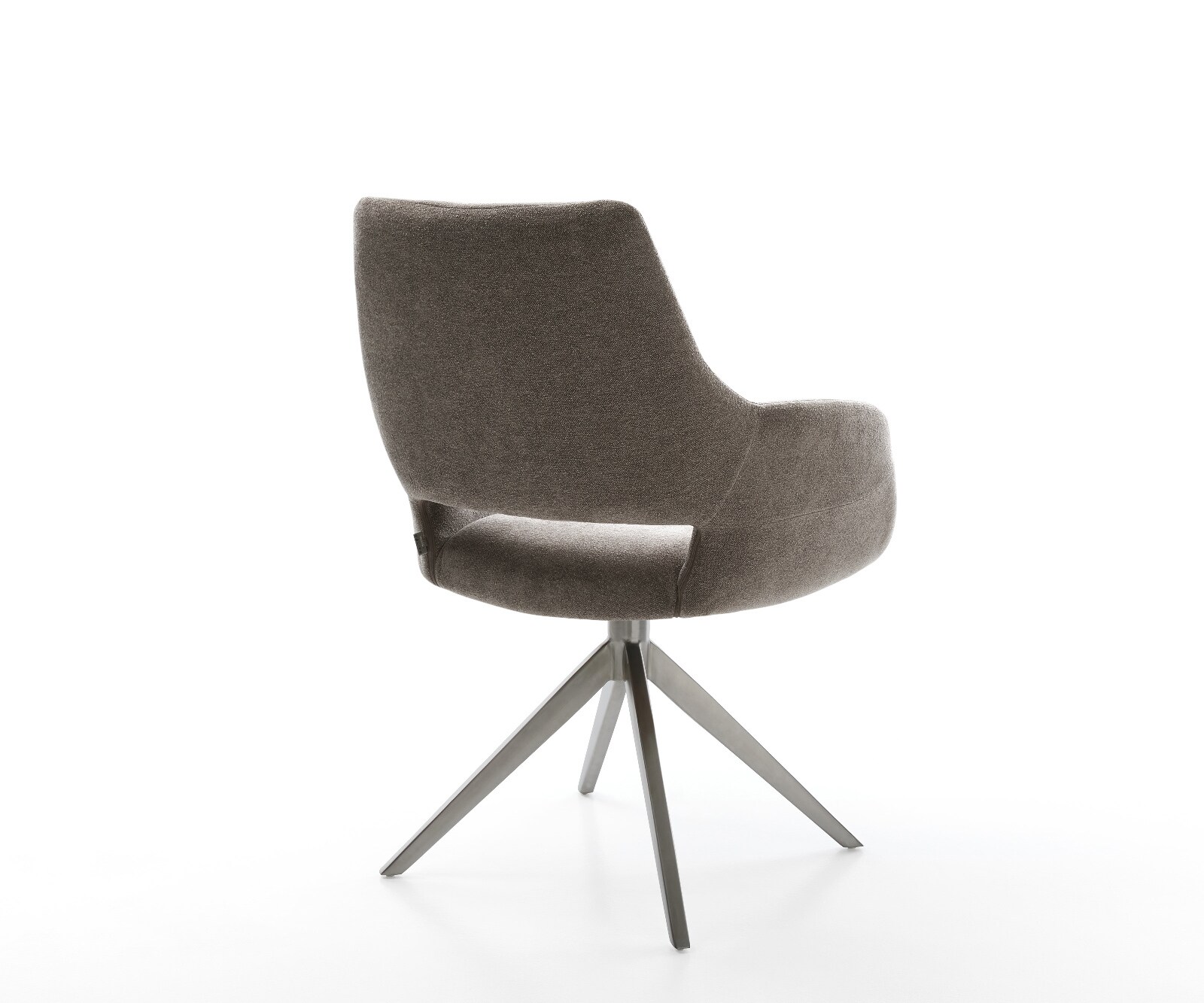 Drehstuhl Yago-Flex mit Armlehnen Strukturstoff Soft Taupe Kreuzgestell breit Graphit 360° drehbar Wippfunktion Taschenfederkern 3