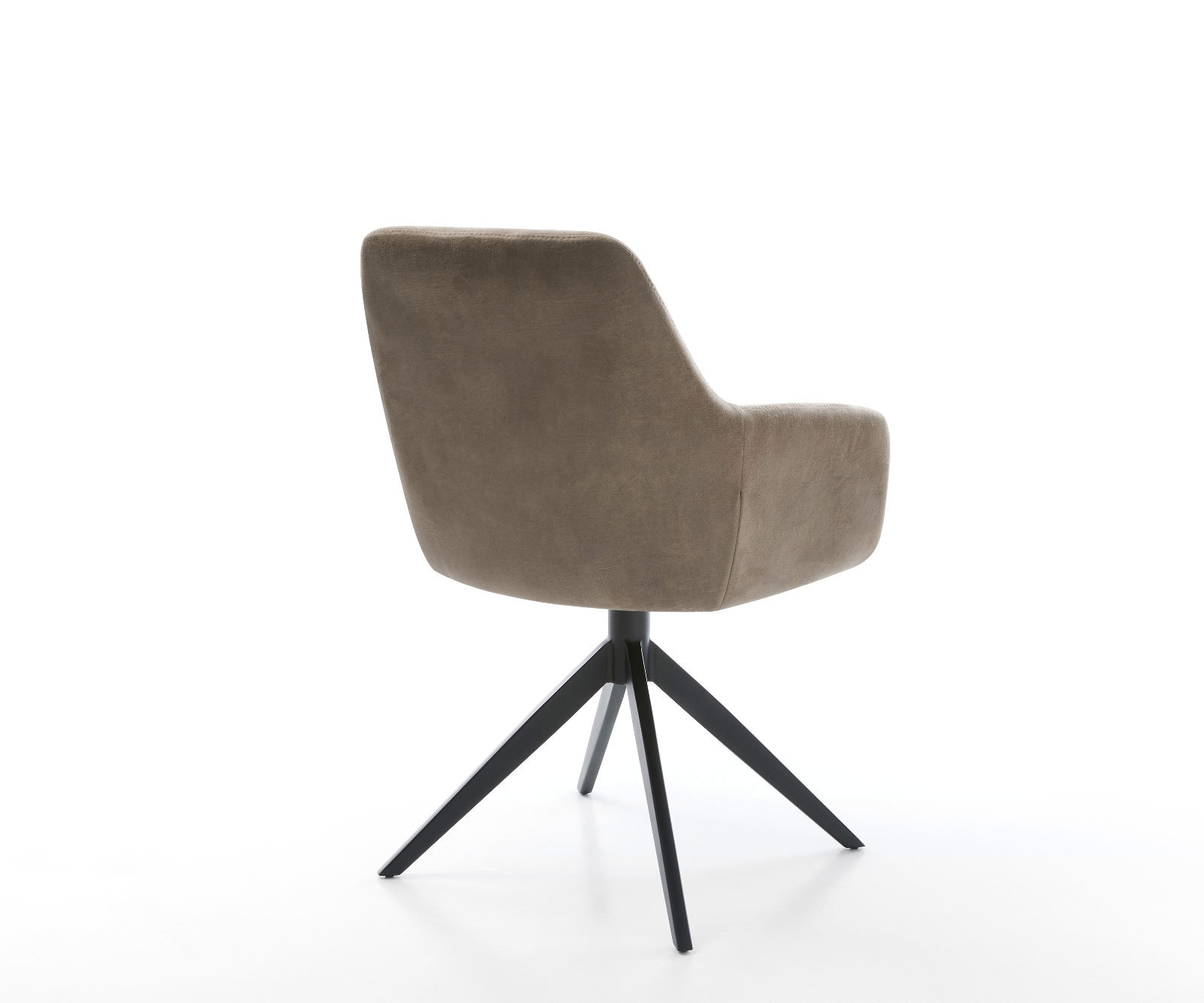 Drehstuhl Pejo-Flex Mikrofaser Taupe Vintage Kreuzgestell breit Schwarz 360° drehbar Wippfunktion Taschenfederkern 5
