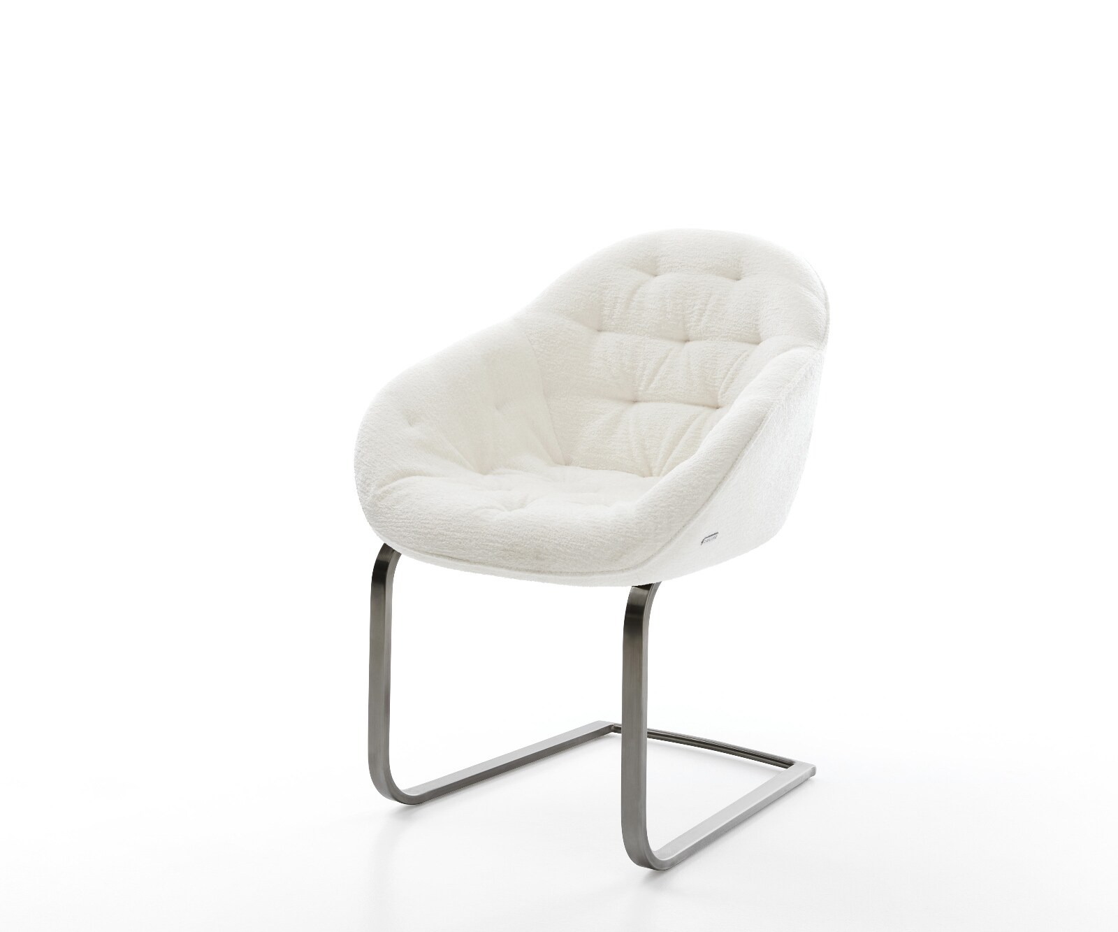 DELIFE Freischwinger Gaio-Flex Bouclé Soft Beige Freischwinger flach Graphit