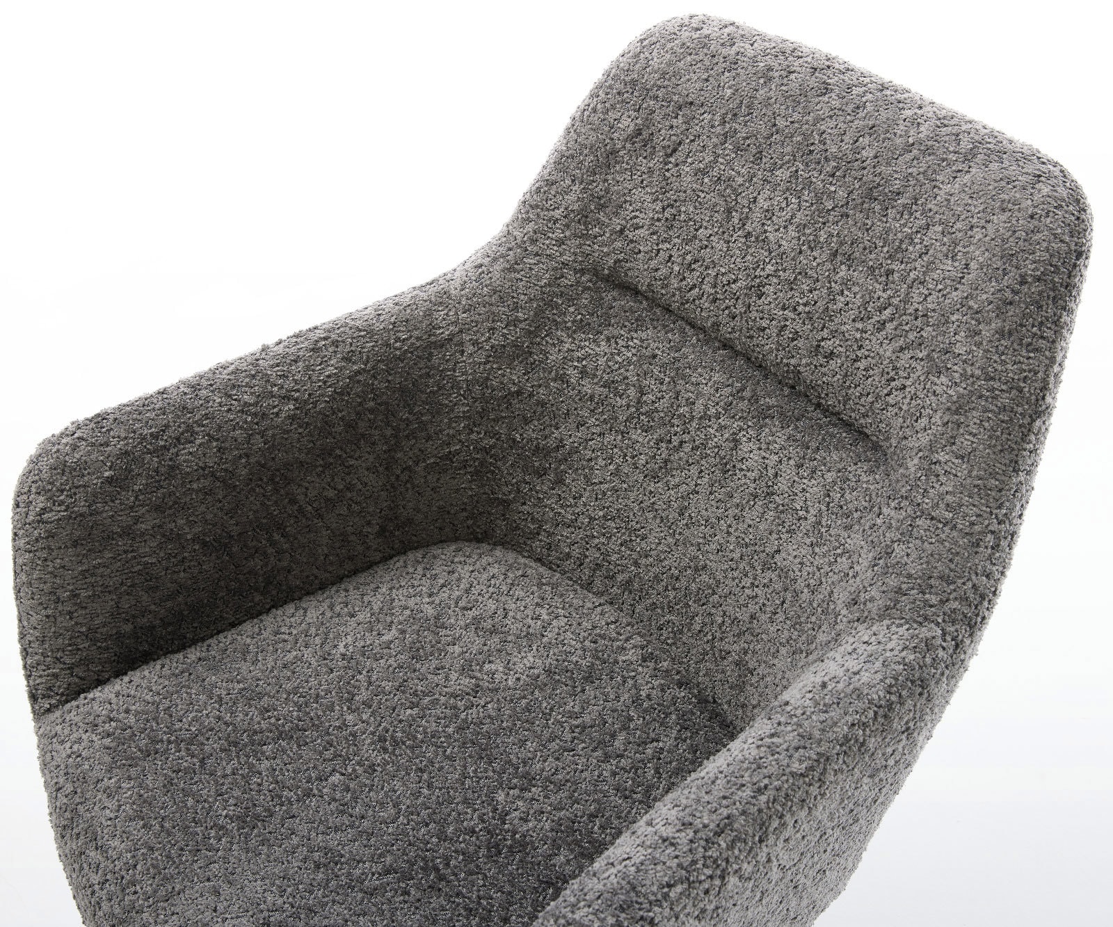 Drehstuhl Pejo-Flex Bouclé Grau Kreuzgestell breit Schwarz 360° drehbar Wippfunktion Taschenfederkern 3