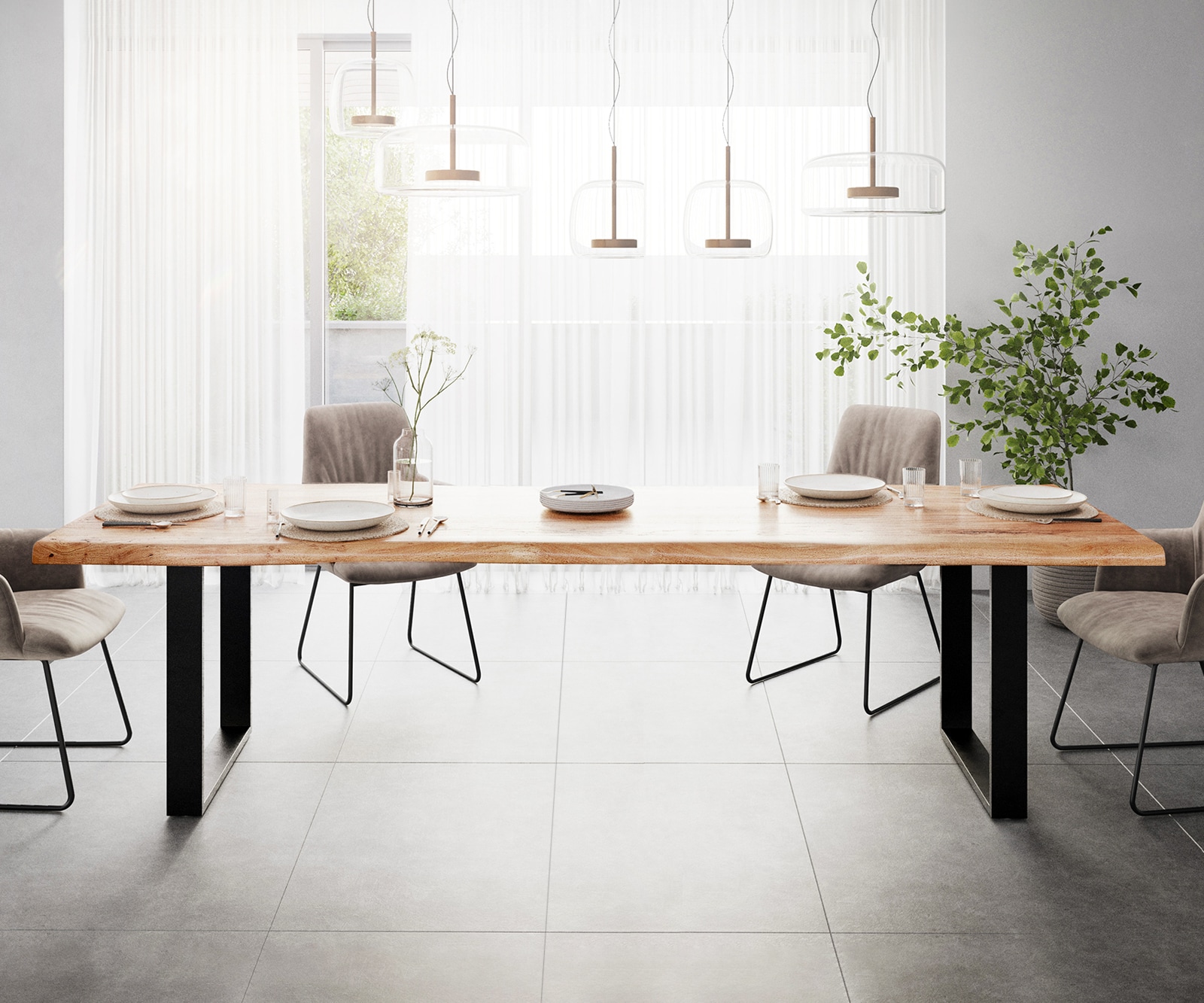 Esstisch Edge 280x100 XL Akazie Natur Kufe Schwarz Live-Edge 1 Esstisch Edge 280x100 XL Akazie Natur Kufe Schwarz Live-Edge 1